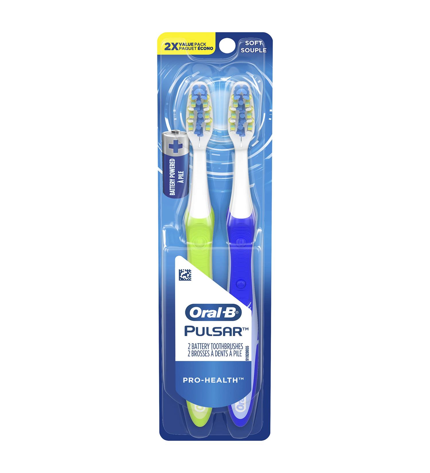 Oral B Pulsar Pro-Health Battery Powered Toothbrush Soft 2 Count (Color May Vary) - Buy Online on GoSupps.com