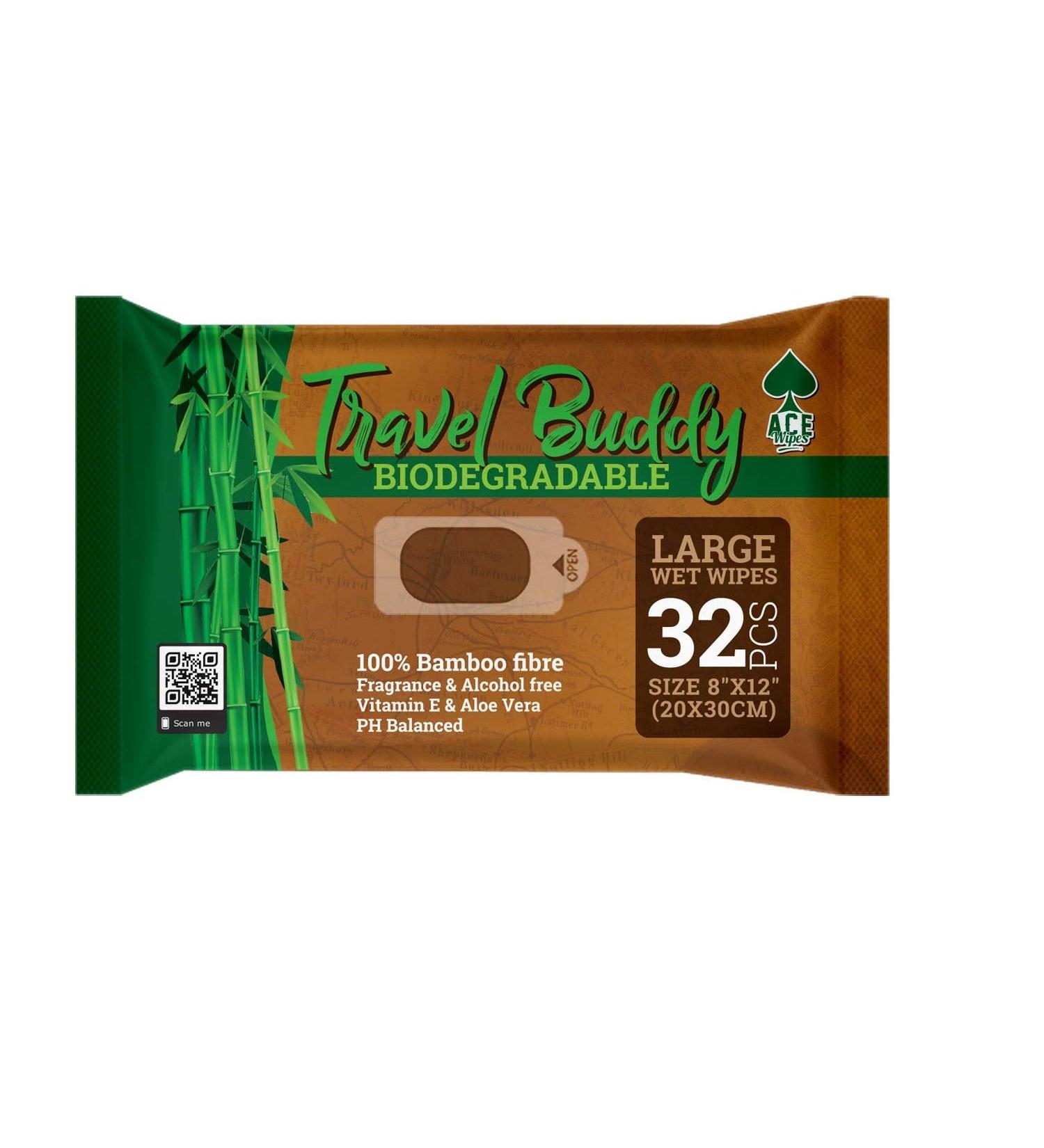 Travel Buddy Biodegradable Wet Bum Eco-Friendly Gym & Camping Essential | Perfect for Sports Hiking Festivals & Tents - Buy Online on GoSupps.com
