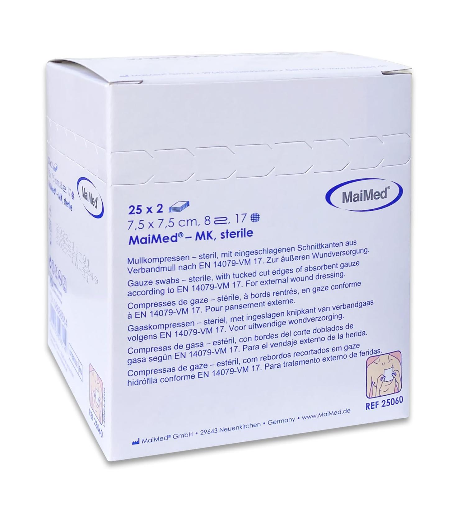Buy Sterile Mull Compresses 7.5x7.5 cm - 50 Non-Adhesive Wound Care Pads | Perfect for External Wound Treatment - Buy Online on GoSupps.com
