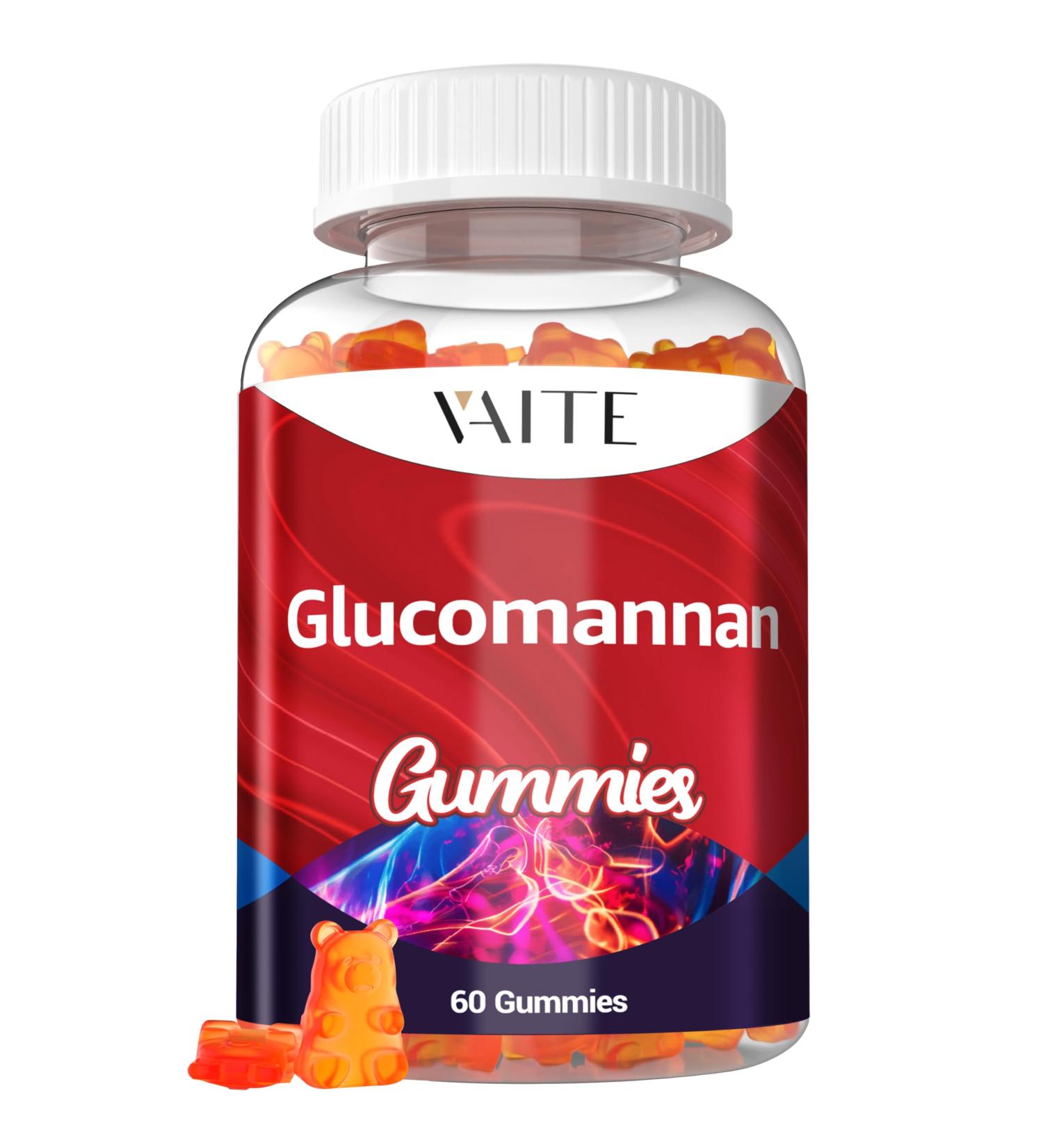 Glucomannan Gummies 2000mg Amorphophallus Konjac Root Extract Plant-Based Daily Fiber Support Vegan Soluble Fiber Supplement Gluten-Free Soy-Free 60 Gummies Easy to Chew - Buy Online on GoSupps.com