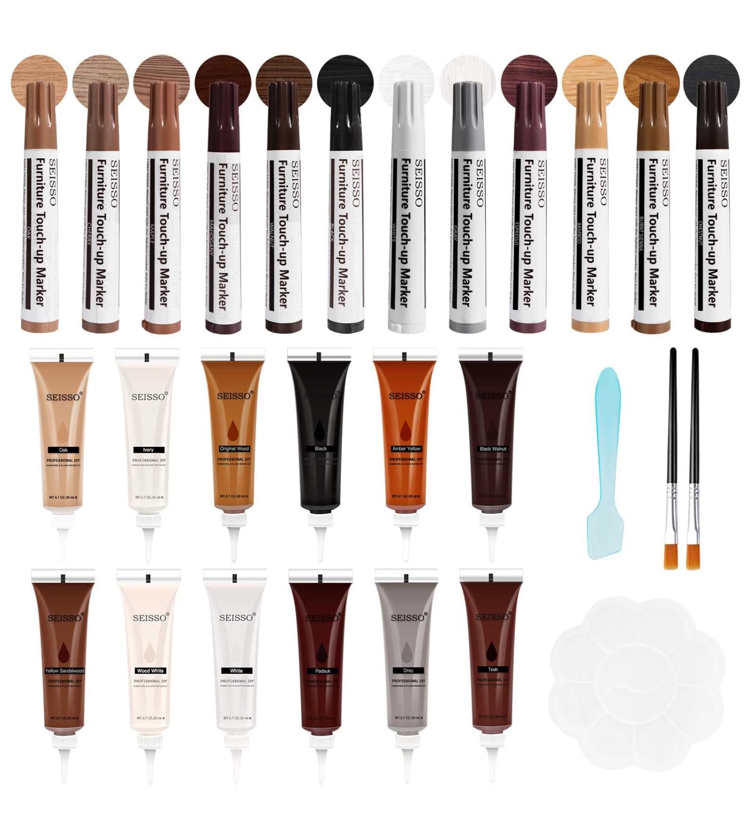 SEISSO Furniture Repair Kit  Wood Markers for Scratches  12 Colors Furniture Touch-up Markers and Wood Fillers  New Upgrade Wood Repair Kit - Restore Wooden Table  Cabinet  Floors  Door - Buy Online on GoSupps.com