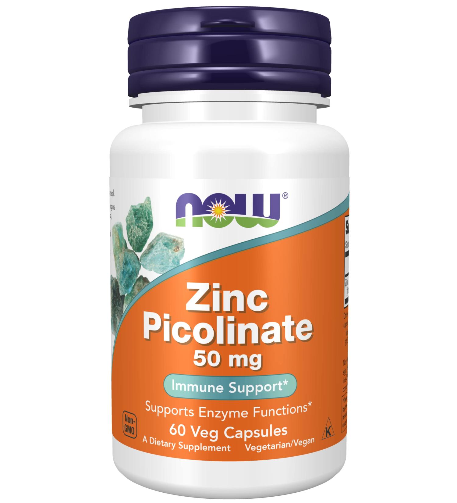 Now Foods Zinc Picolinate 50mg - 60 Capsules | High Quality Zinc Supplement - Buy Online on GoSupps.com