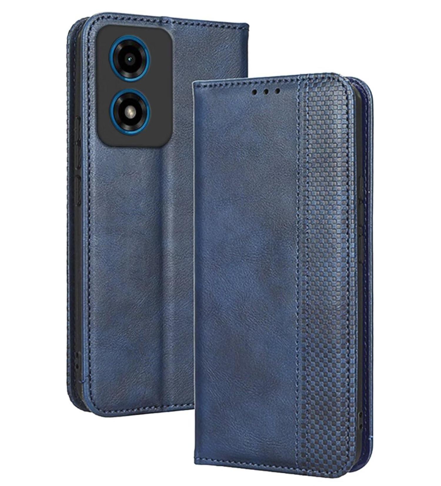 Buy RankOne Flip Leather Case Cover for Motorola Moto G04S/G04/G24 (6.5) - Stylish Blue Protection - Buy Online on GoSupps.com