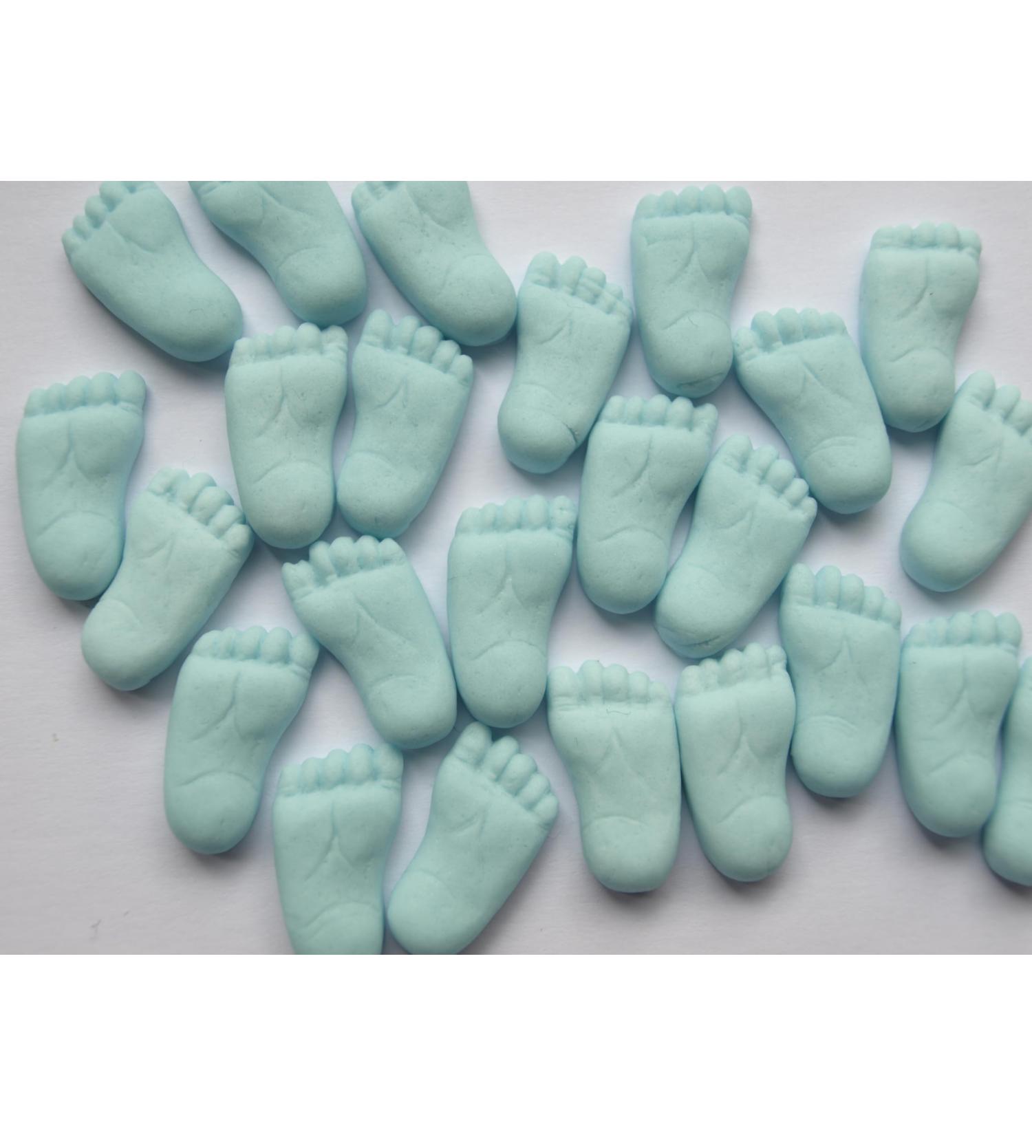 24x (12 Pairs) Blue Baby Feet Cake Toppers Boy Baby Shower Edible Cupcake Decorations - Buy Online on GoSupps.com