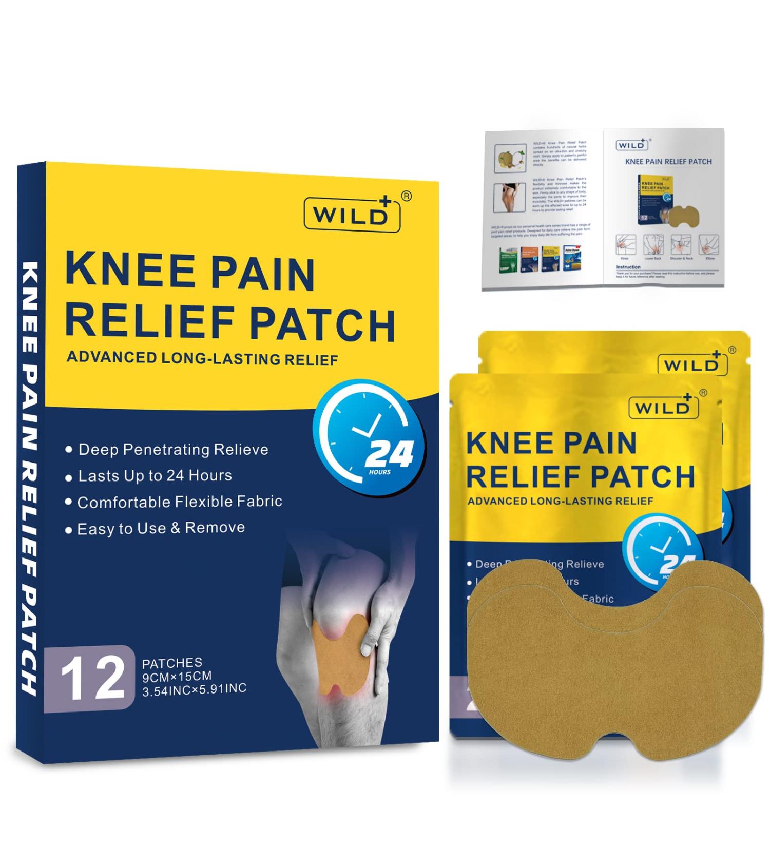 Large Knee Pain Relief Patch | Maximum Strength | Fast Acting & Long Lasting | Arthritis Relief for Lower Back, Joints & Neck | Heat Patches for Pain Management - 12 Patches - Buy Online on GoSupps.com