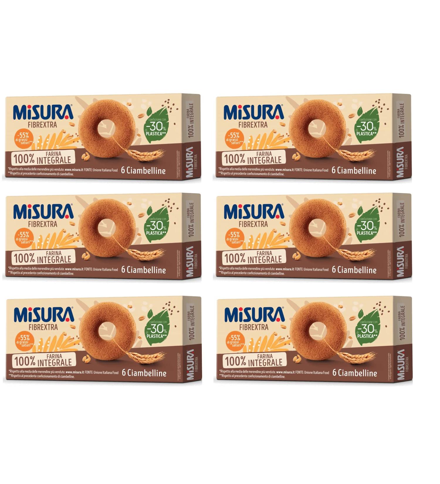 Misura Fibrextra Ciambelline Integrali Pack of 6 whole grain donuts 100% whole grain flour Soft snack 230 g - Buy Online on GoSupps.com