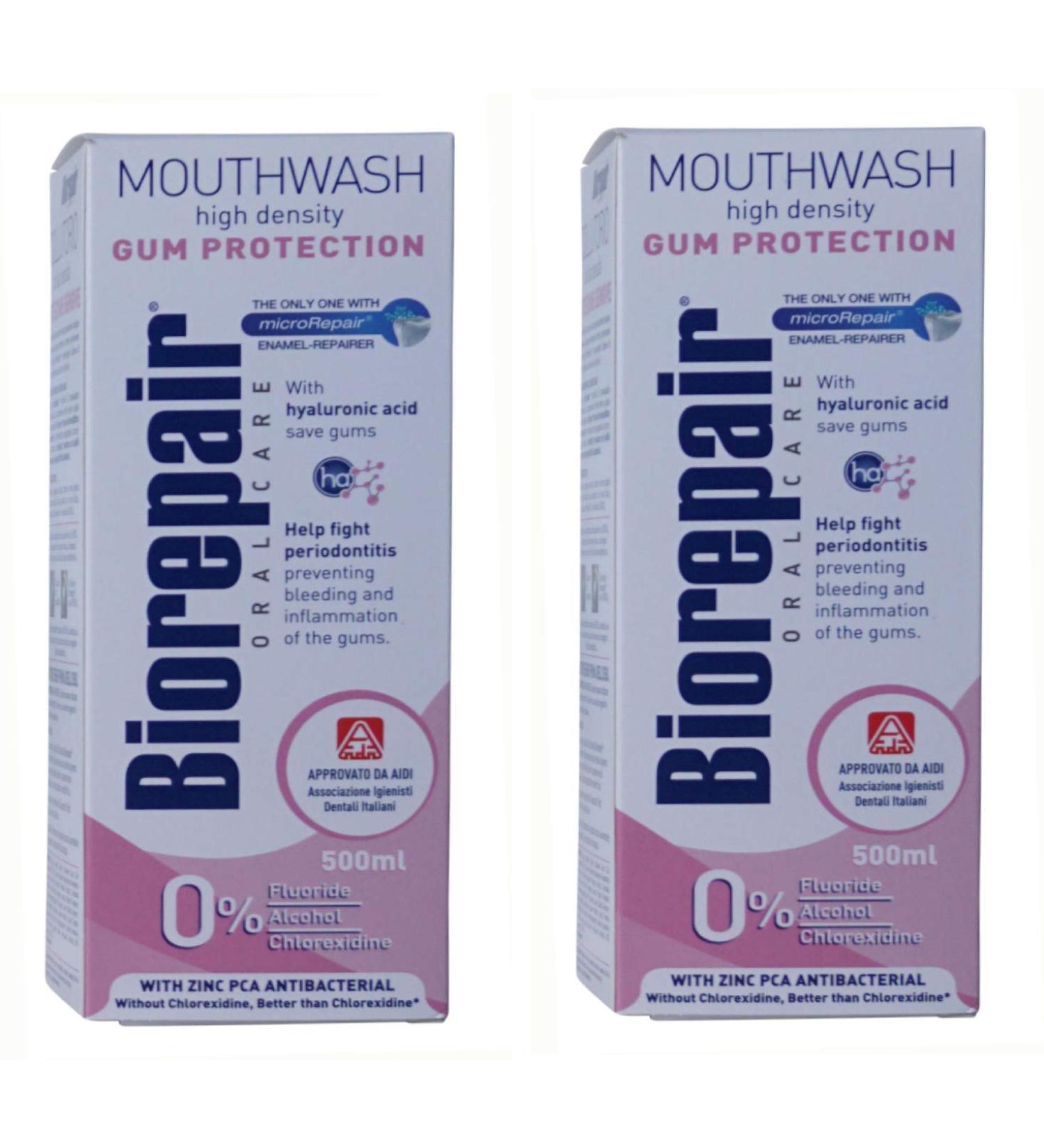 Biorepair: " Collutorio " Mouthwash High Density Gum Protection 500ml /16.91 fl.oz Pack of 2
