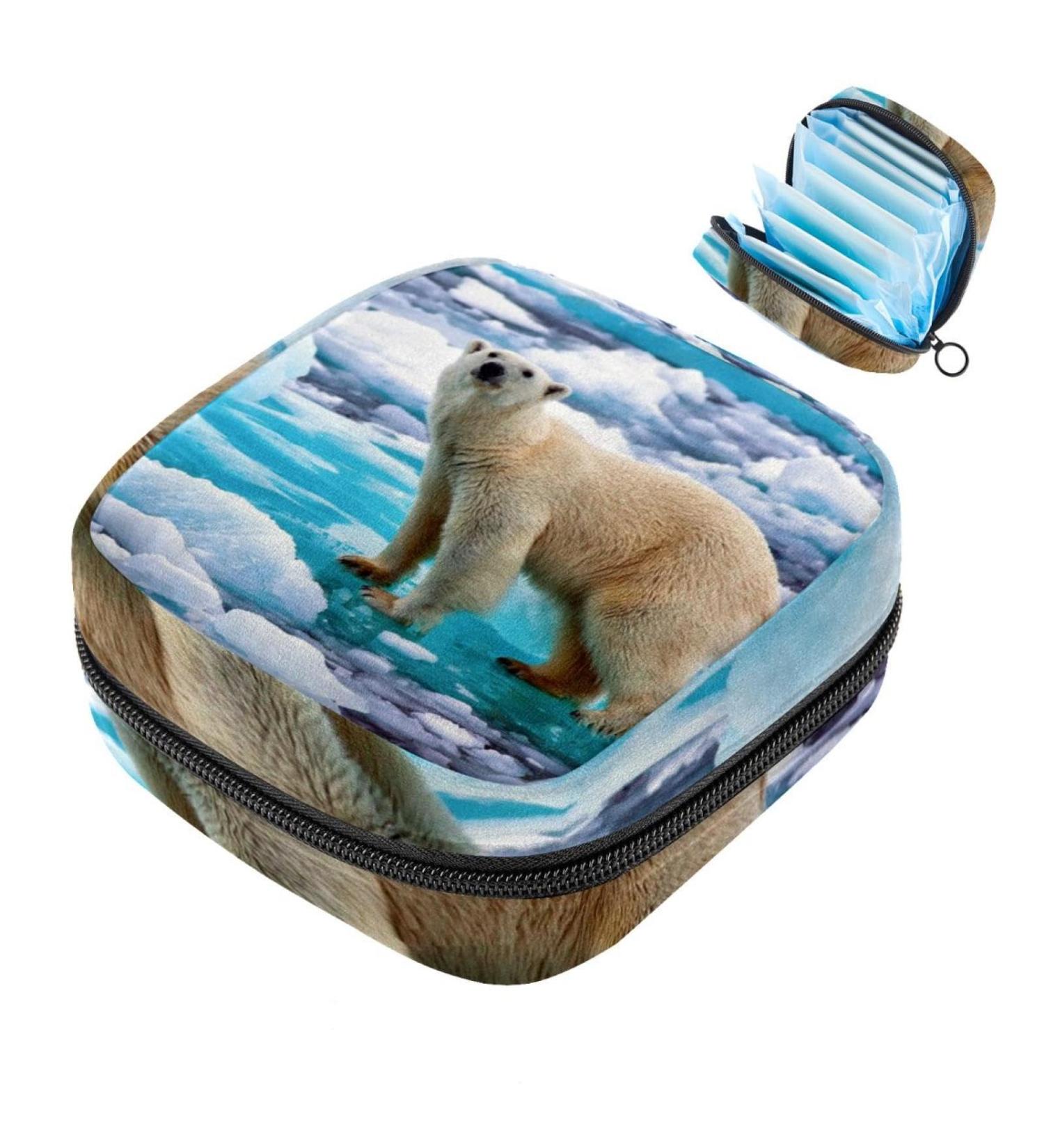 Buy Colorful Polar Bear Storage Bags for Women's Bandages & Menstrual Cup - Multi-Functional Pocket for Tampons & Period Inserts - Buy Online on GoSupps.com