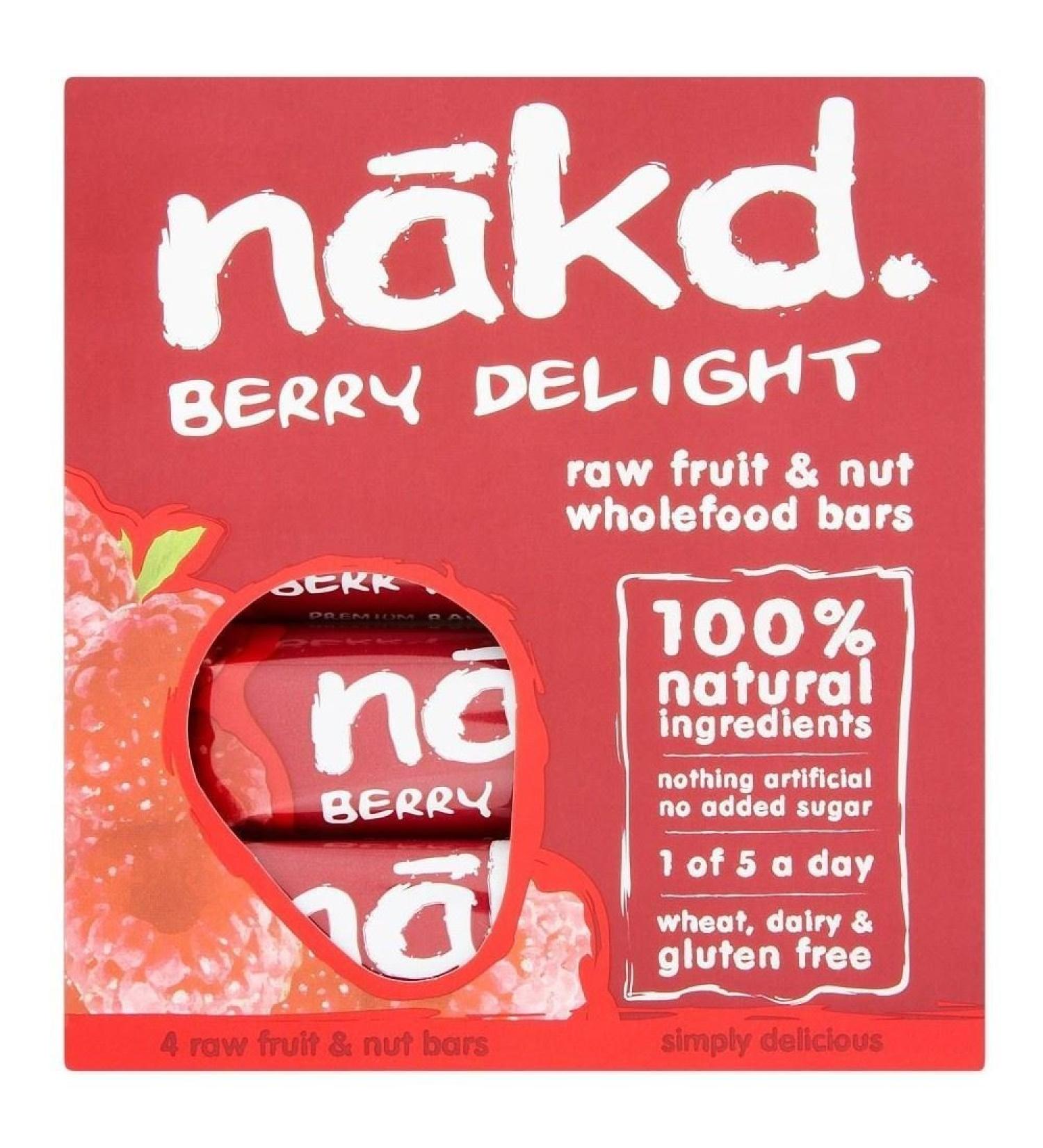 Nakd Nakd Berry Delight Gluten Free Bars (4x35g) - Pack of 2