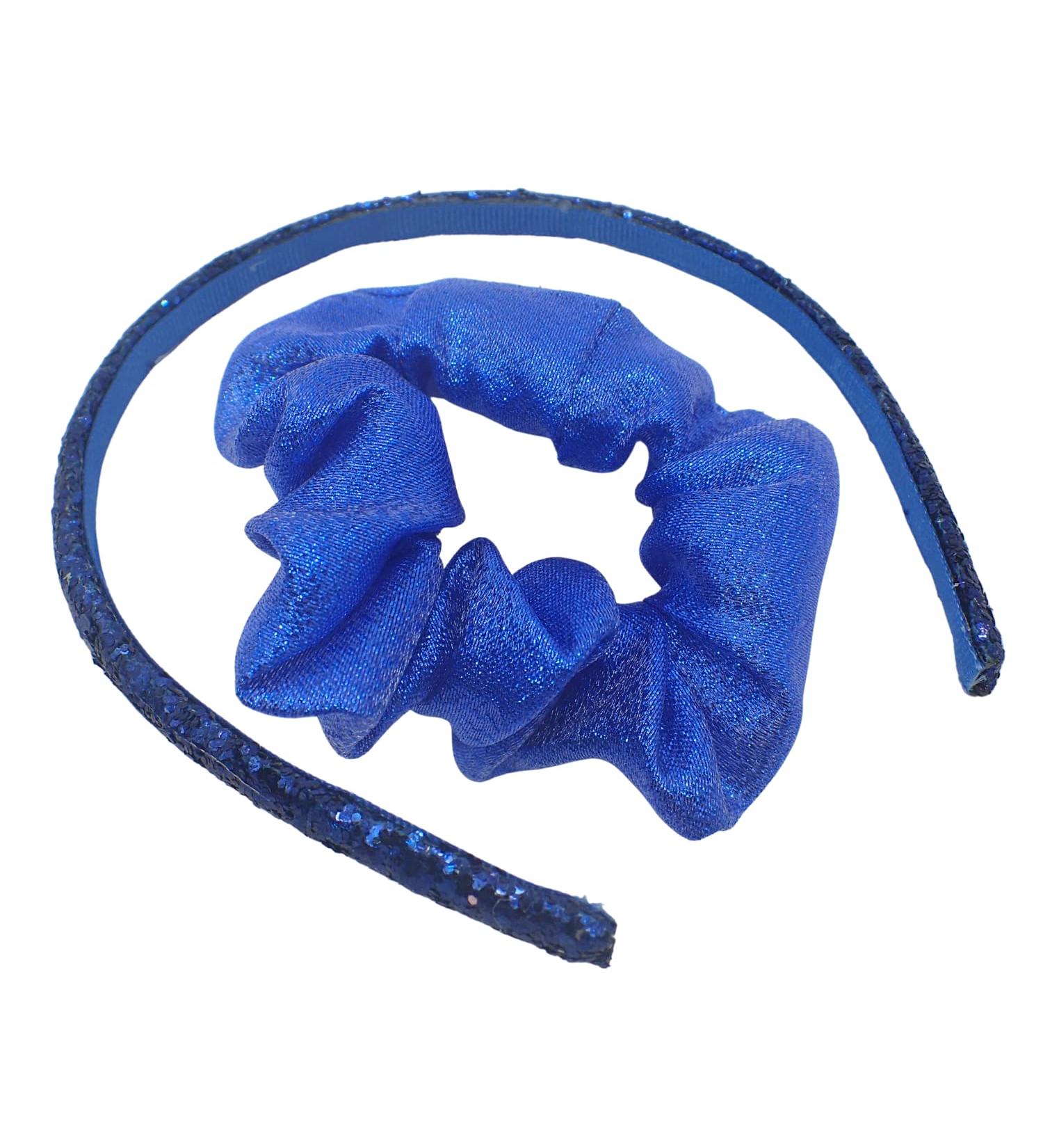 Topkids Accessories Glitter Aliceband And Matching Scrunchie Set. Kids Hair Accessories Hair Scrunchies For Women Girls Headbands Girl Hair Accessories Sequin Headband Girl Headbands (Royal Blue) - Buy Online on GoSupps.com