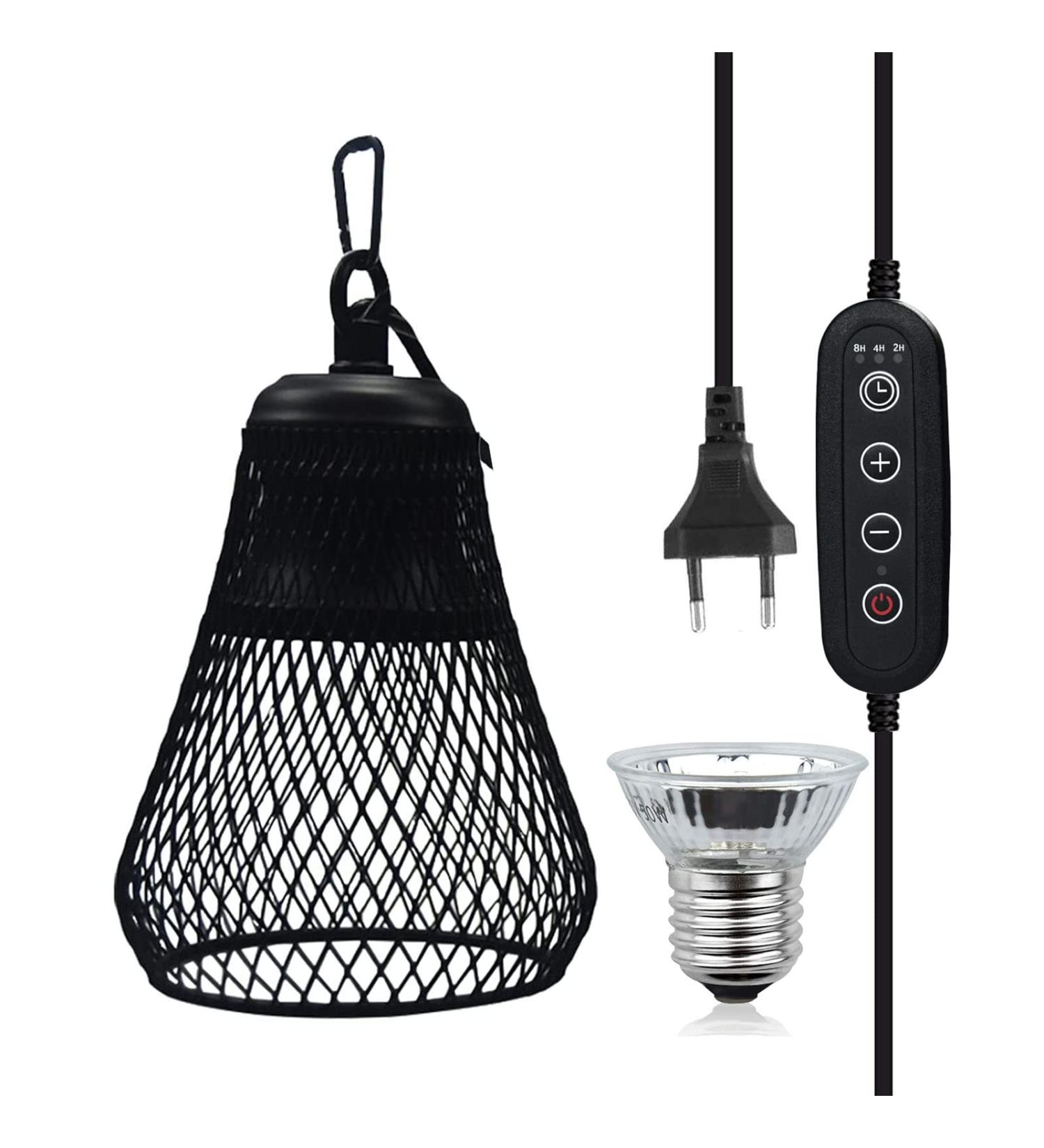 QIODAZOO 50W Turtle Heat Spot Lamp - Reptile Heat Lamp with Adjustable Time & Brightness E27 Hook - Buy Online on GoSupps.com
