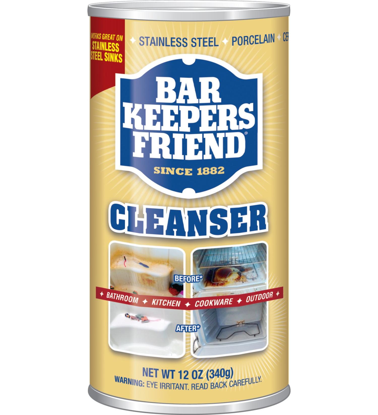 BAR KEEPERS FRIEND Powdered Cleanser 12oz - Effective Cleaning Formula (1-Pack) - Buy Online on GoSupps.com