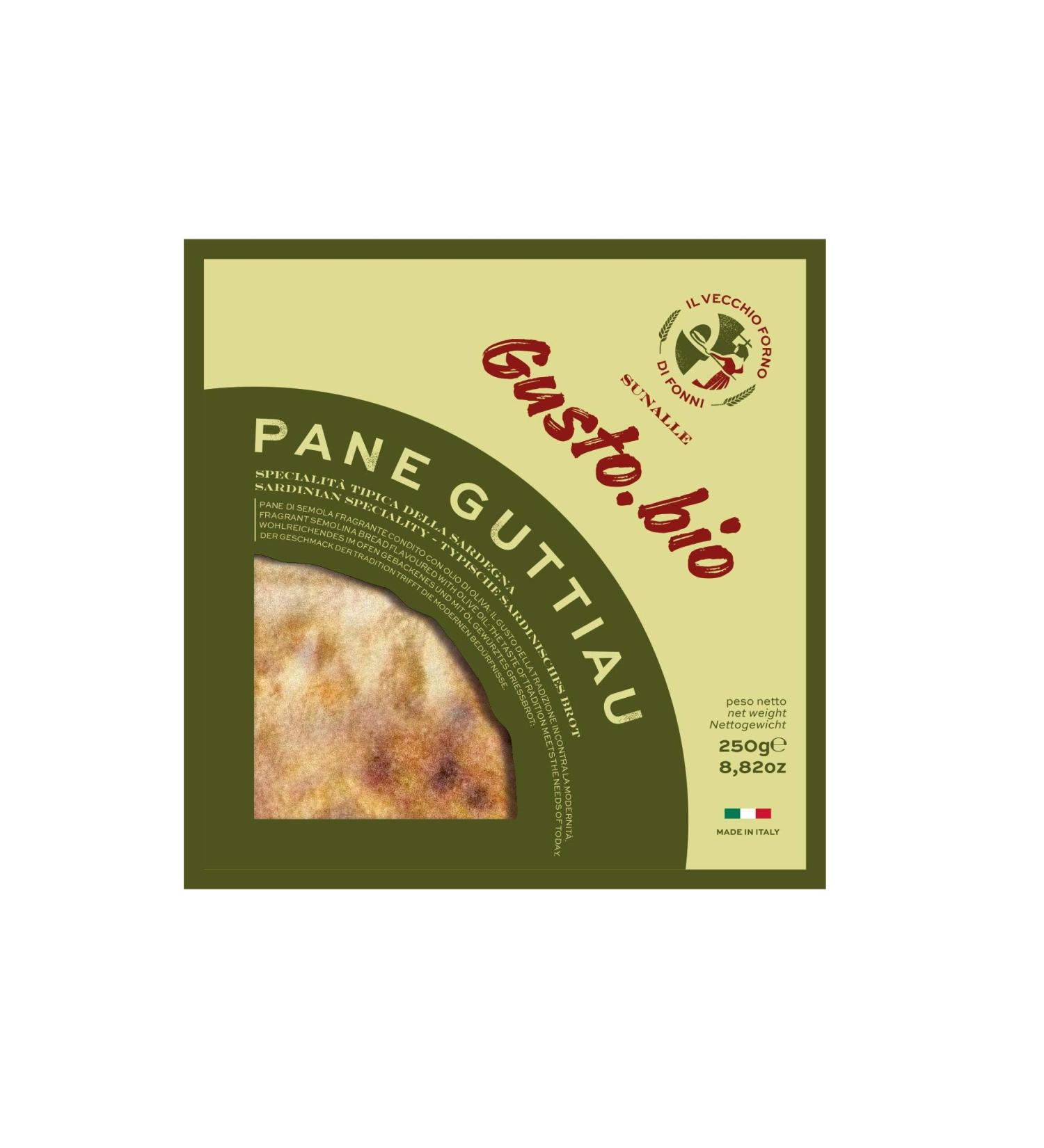 Inke 250g - Guttiau bread with extra virgin olive oil produced by the old fonni oven. rigid kit