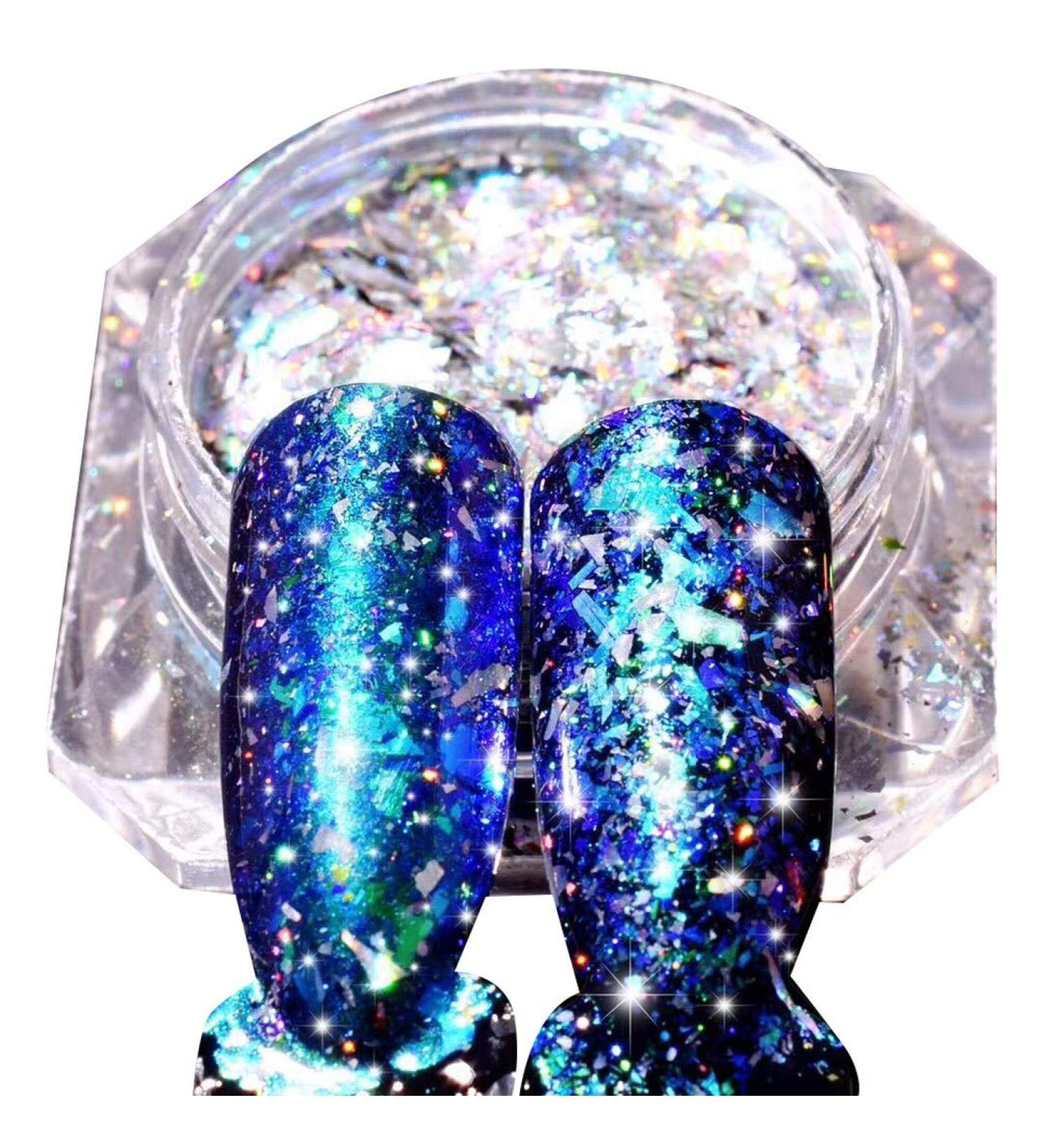 Jiklophg Nail Powder Nail Mirror Pink Foil Powder Sequins Diy Decorative Nail Art BS04 - Buy Online on GoSupps.com