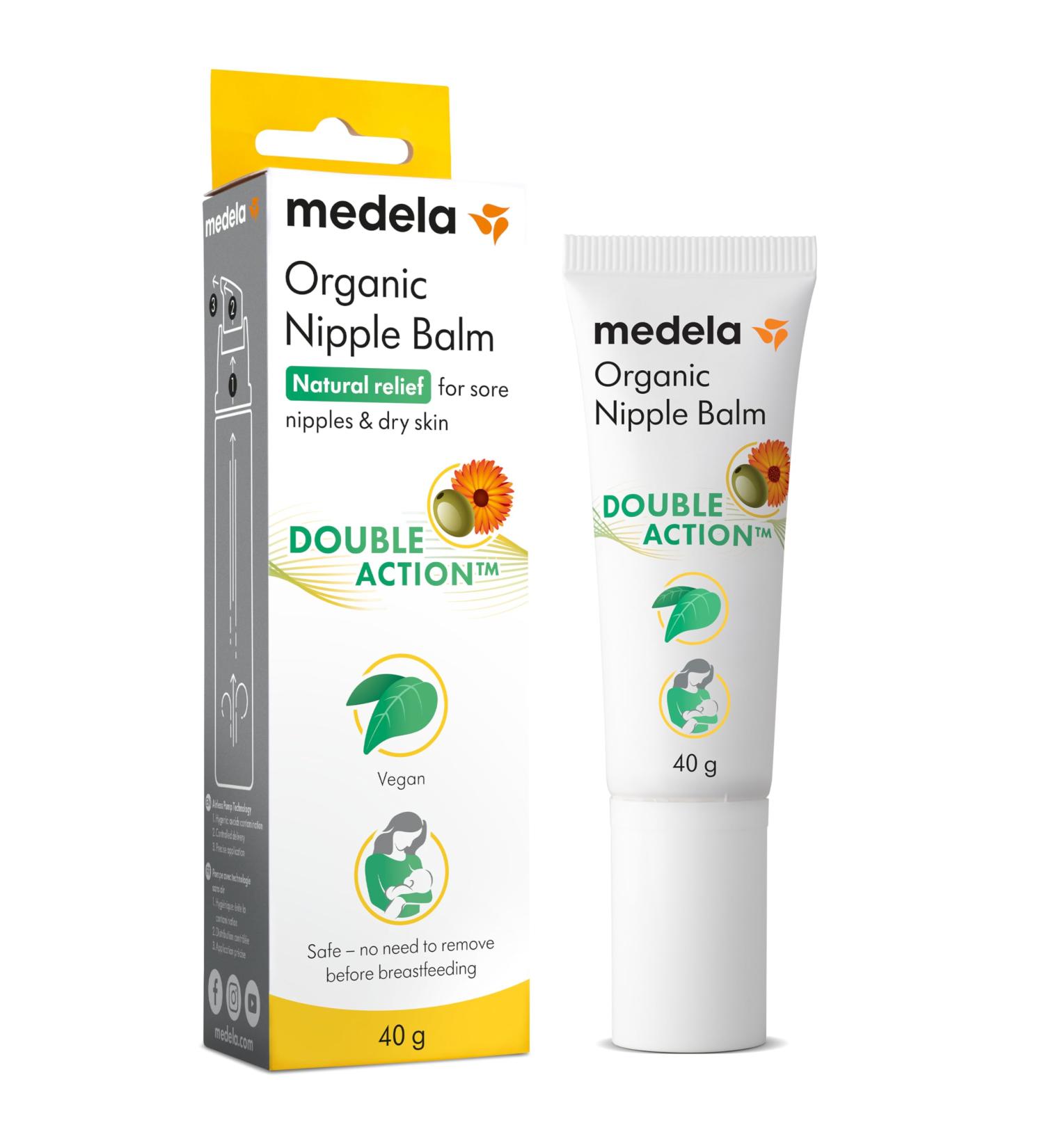Medela Organic Nipple Cream - 100% Natural Soothing Relief for Breastfeeding Moms - Postpartum Essential 40g - Buy Online on GoSupps.com
