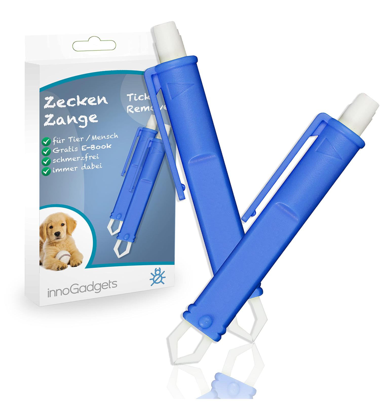 innoGadgets Tick Tweezers 2X - Fast & Easy Tick Removal with Micro Hook | Blue - International Shipping Available - Buy Online on GoSupps.com
