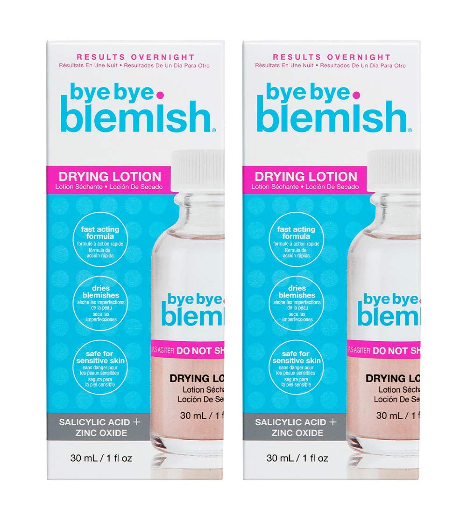 Bye Bye Blemish Acne Drying Lotion 2-Pack 1oz - Reduce Pimples Overnight - Original Pink Formula - Buy Online on GoSupps.com
