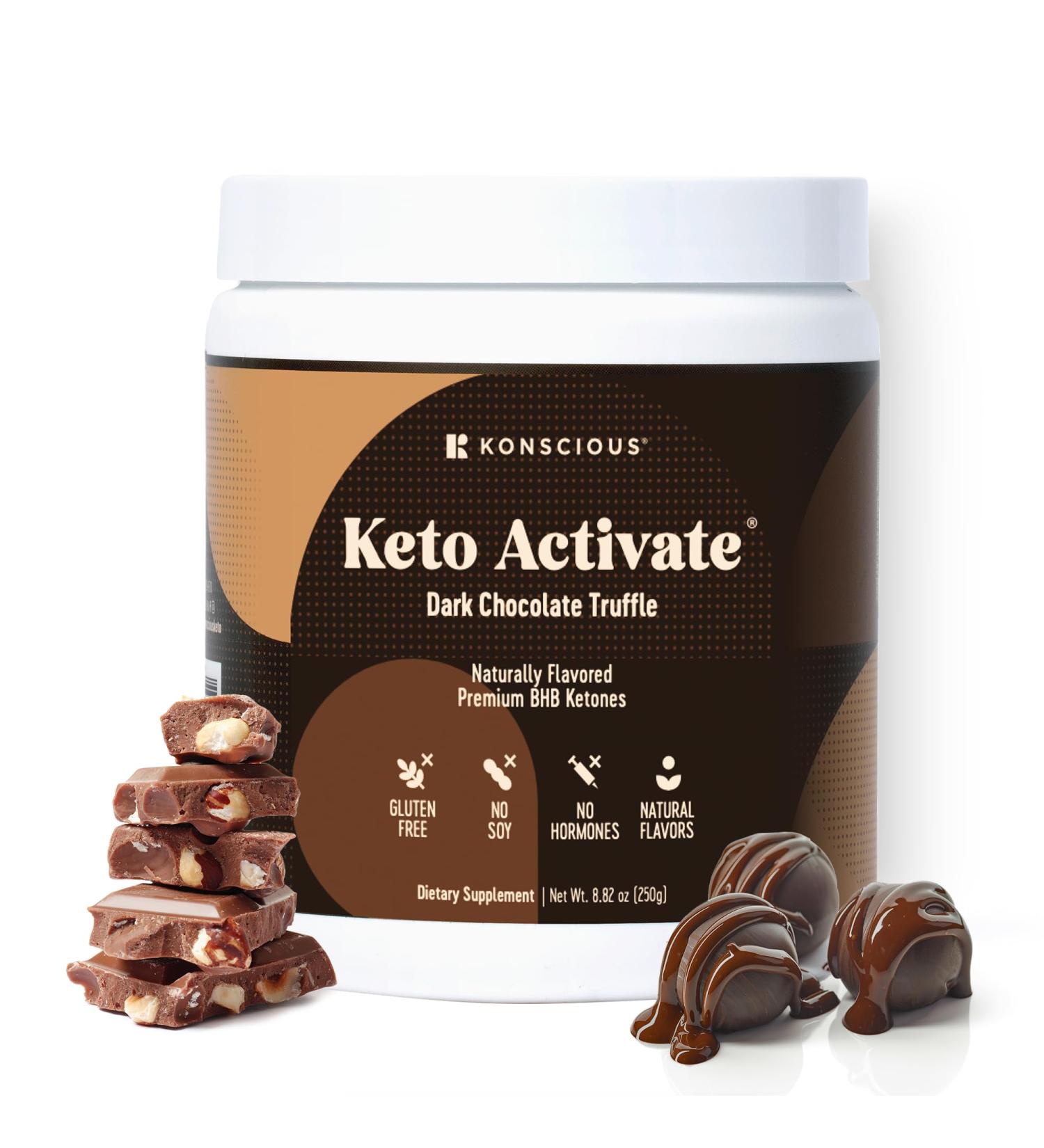 Dark Chocolate Truffle Exogenous Ketones Drink: Pure Keto Shake Powder with Chocolate Ketones | Jumpstart Ketosis & Boost Energy with Natural Ketones Supplements by Konscious Keto 10 Ounce (Pack of 1) - Buy Online on GoSupps.com