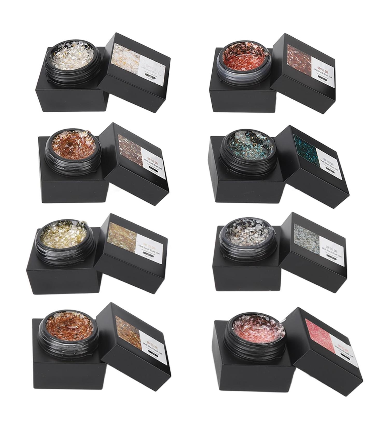 Buy Glitter Gel Nail Polish Set - 8 Sparkly Soak Off UV Gel Colors for DIY Nail Art | International Shipping Available - Buy Online on GoSupps.com