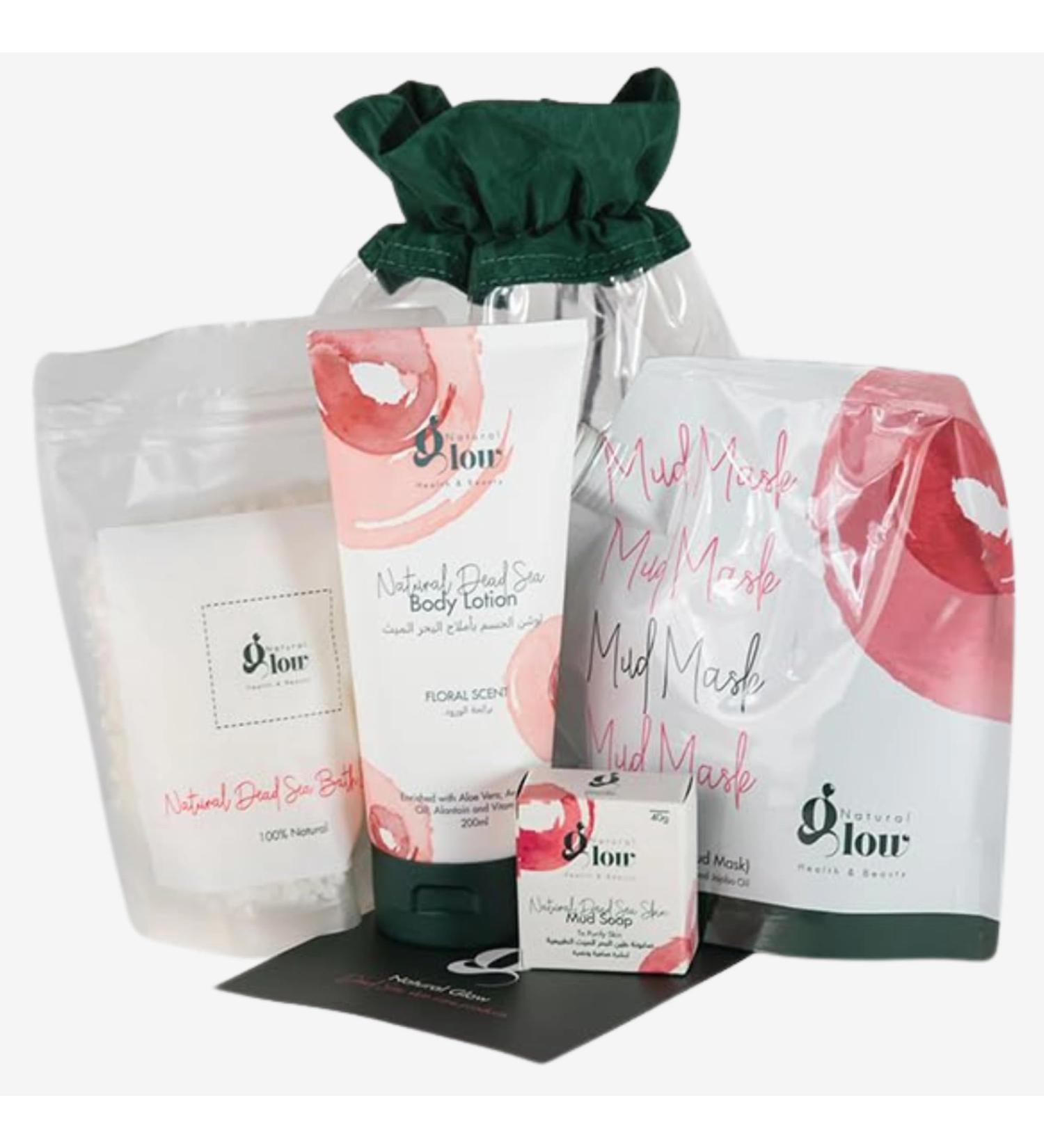 Natural Glow Dead Sea Skincare Gift Set Mud Mask Bath Salt Body Lotion & Mud Soap Detoxifying Hydrating & Mineral-Rich Spa Kit for Face & Body 100% Natural Travel-Friendly Pouch (4-in-1) - Buy Online on GoSupps.com