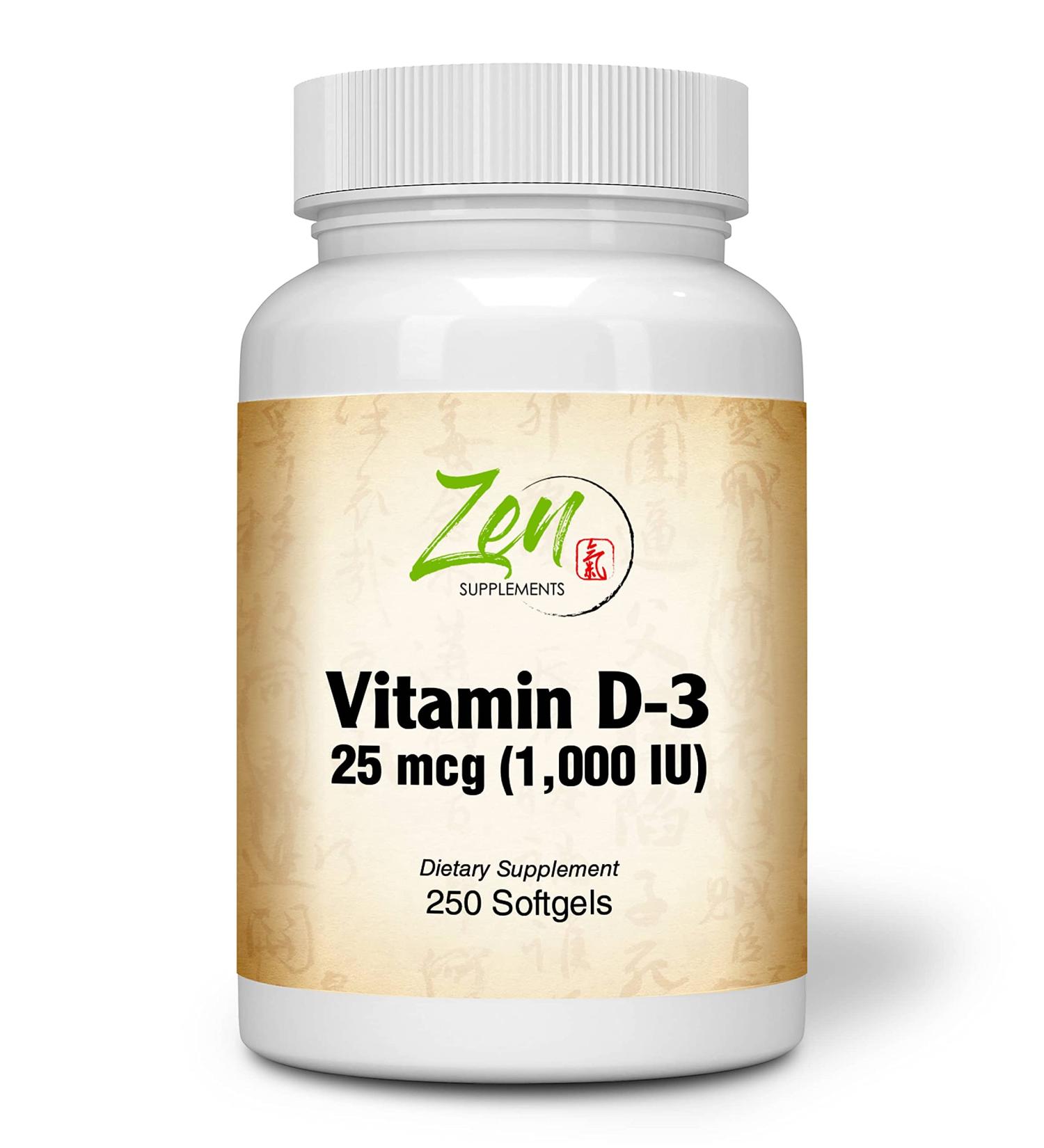 Complete Vitamin D-3-1 000IU Vitamin D-3 Gel Caps - Helps Support Healthy Bones Teeth Immune System Function - 250 Day Supply - 250 Softgels - Buy Online on GoSupps.com