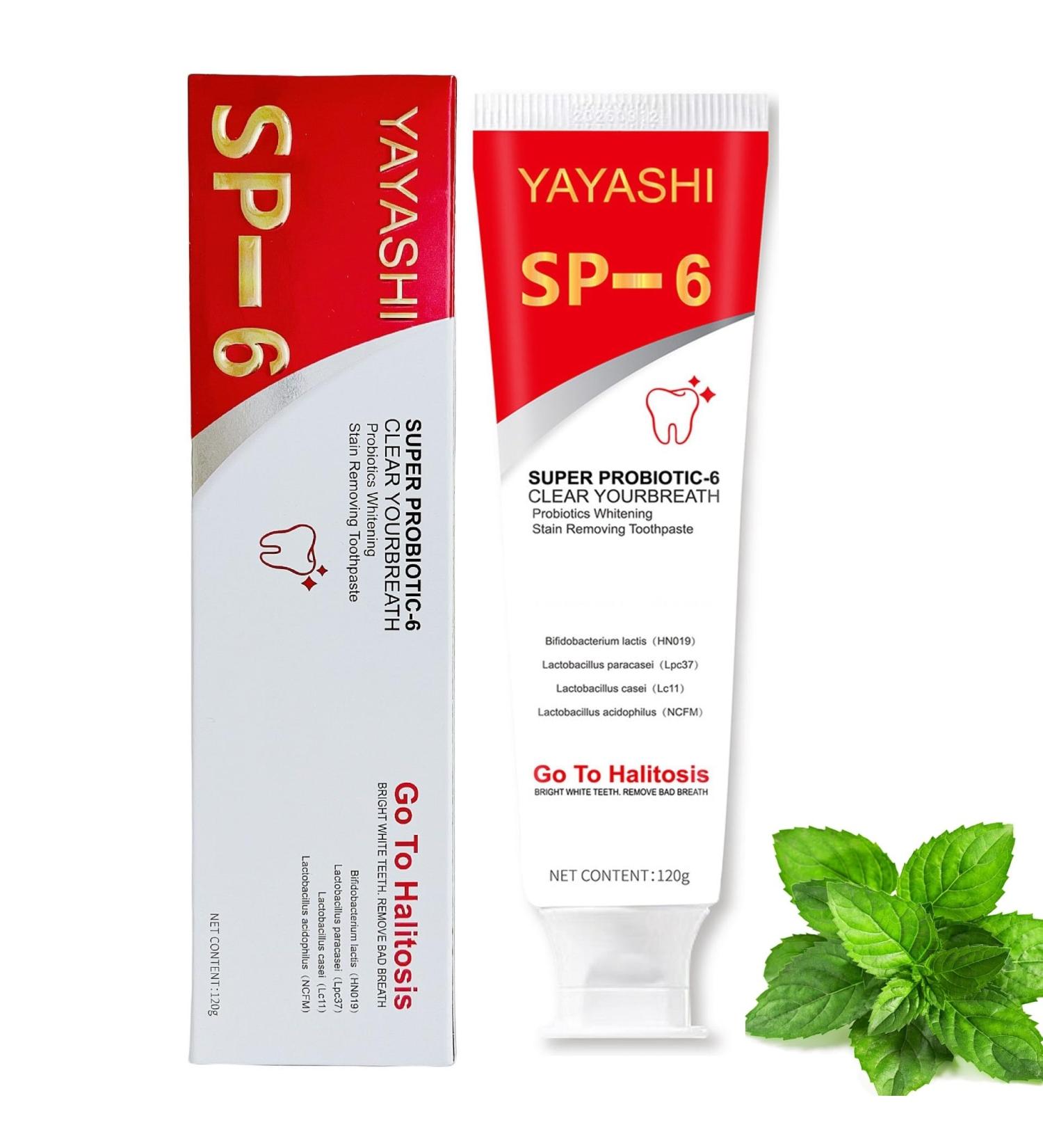SP-6 Ultra Whitening Toothpaste - Brightening Probiotics Fresh Breath & Deep Cleaning - 4.23 Fl Oz (Pack of 1) | Jasmin Mint - Buy Online on GoSupps.com