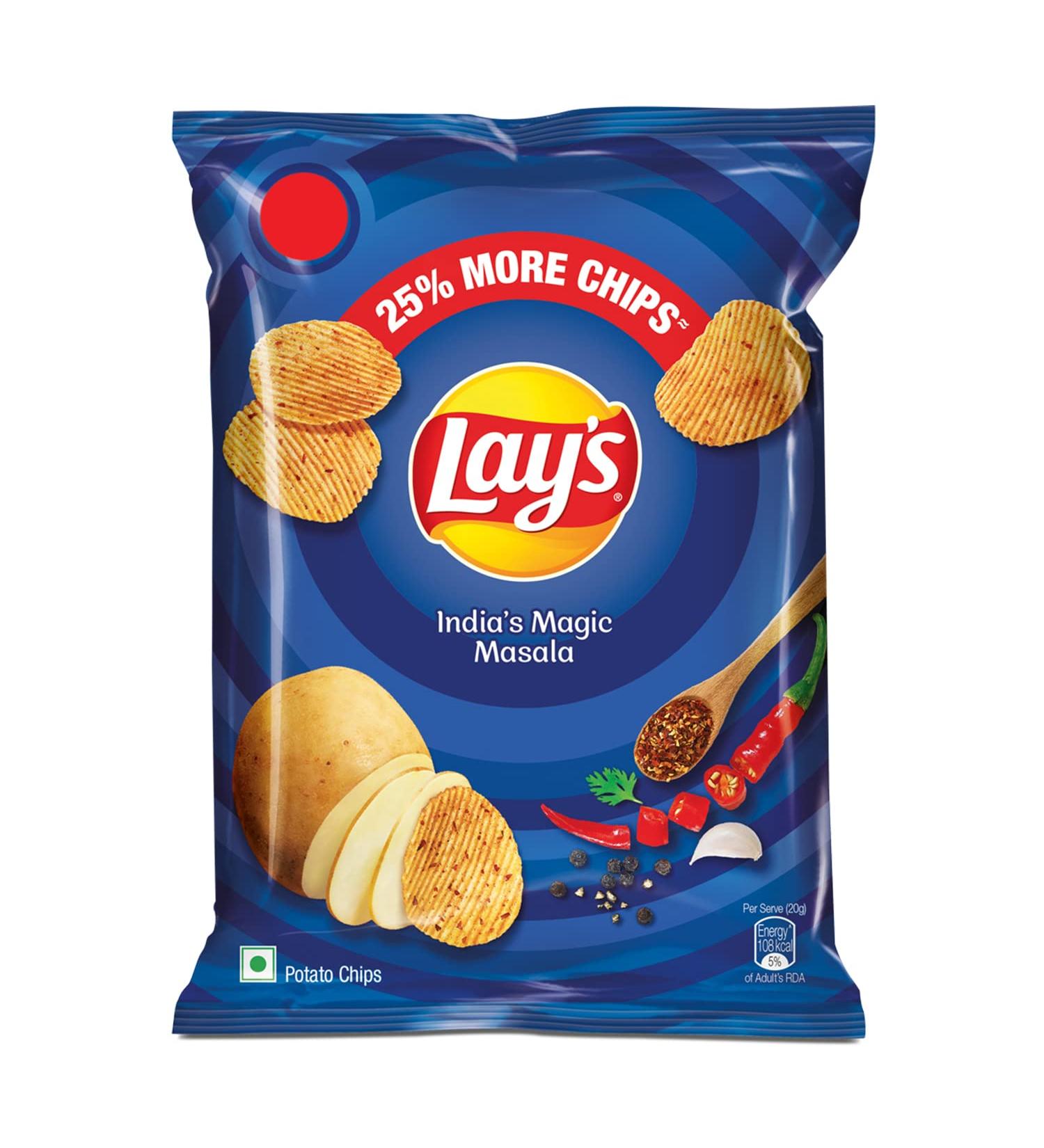 Lay's India's Magic Masala Chips 30g Masala - 50g (Pack of 1) - Authentic Indian Flavors - Buy Online on GoSupps.com
