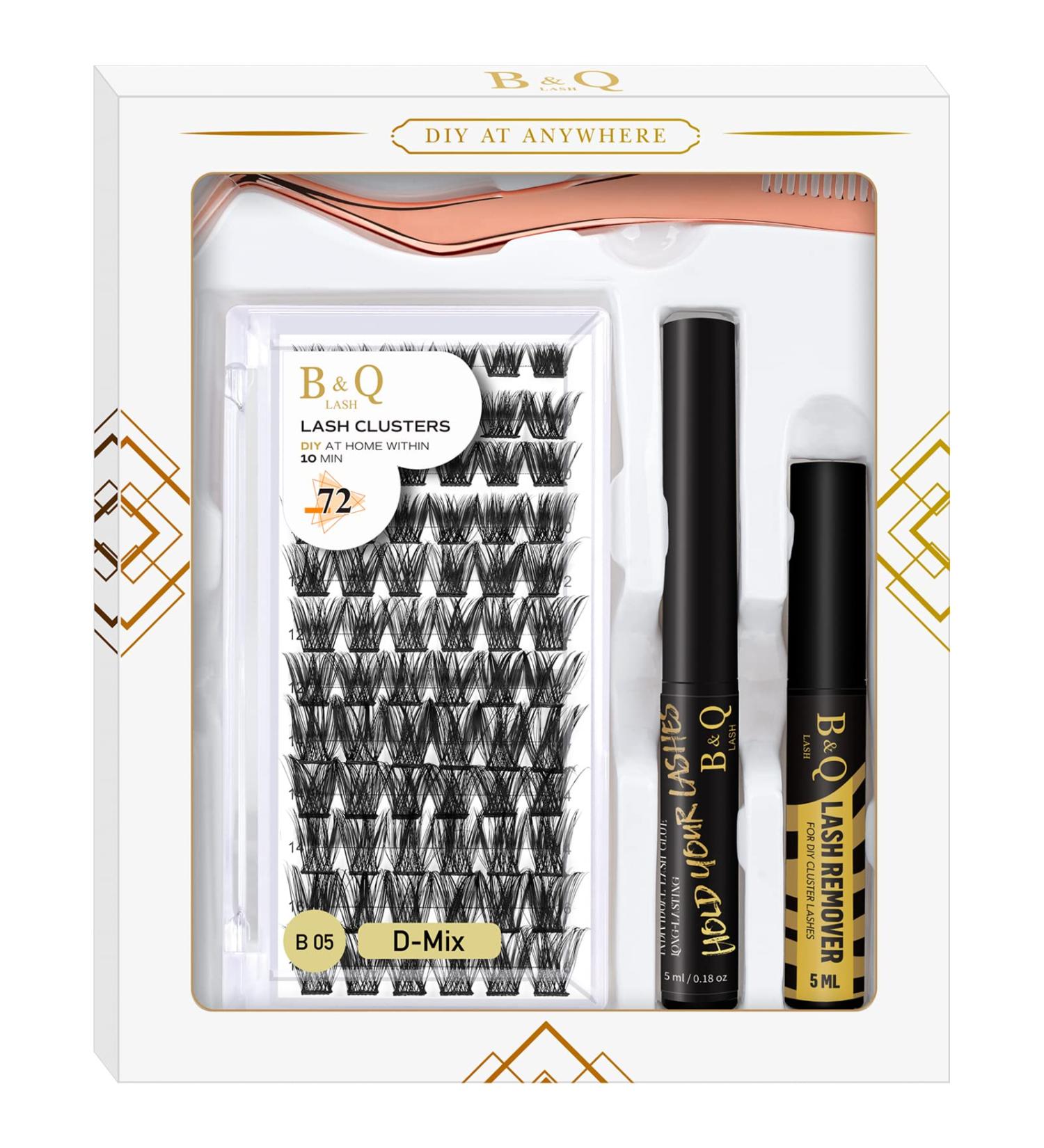 Buy BQ Lash Extension Set | DIY Individual Eyelash Extensions Kit for Beginners - Includes Adhesive & Applicator - Perfect for At-Home Use! - Buy Online on GoSupps.com