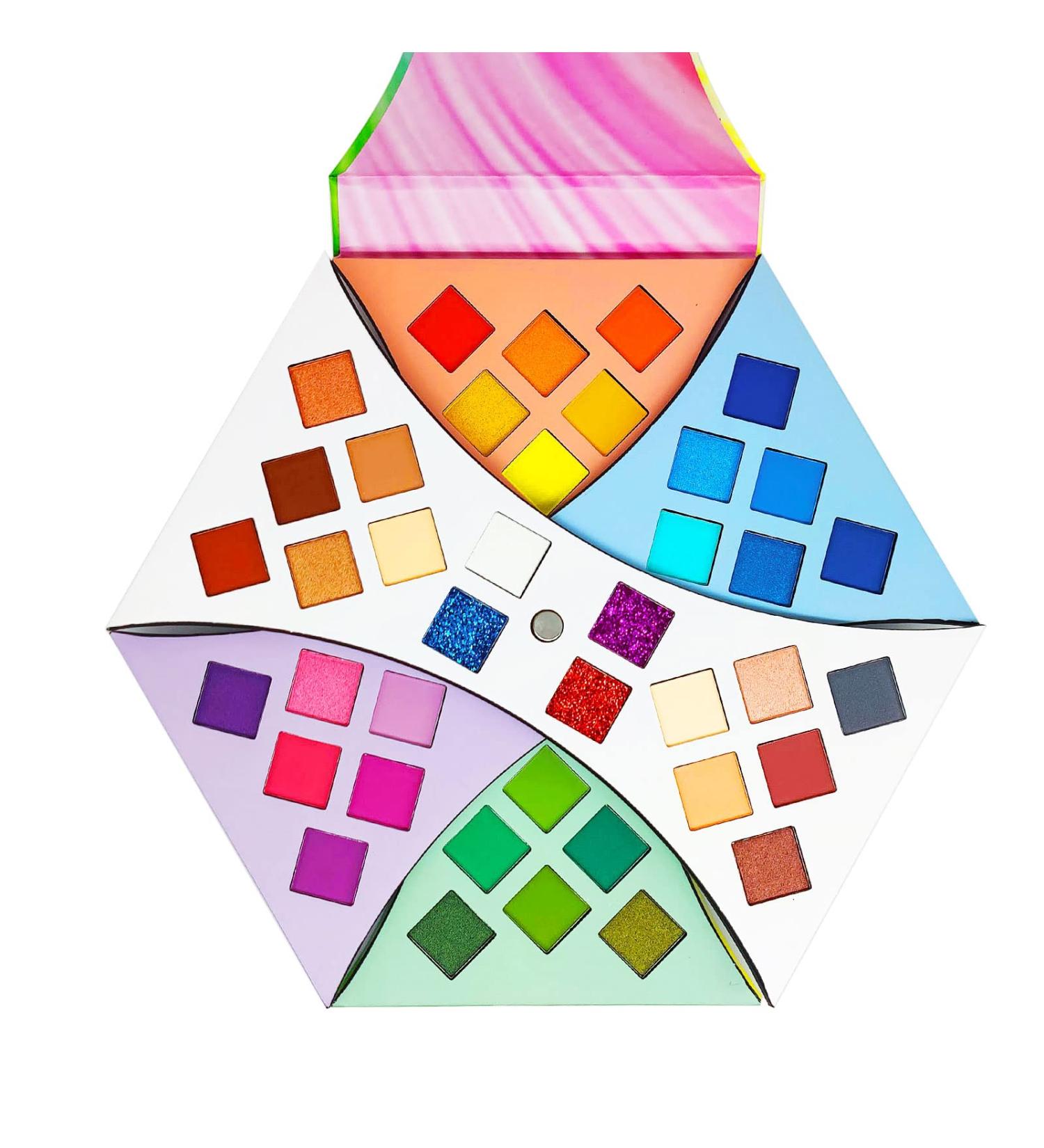 40 Colors Rotate Eyeshadow Palette - ColoUndur Neon Rainbow Matte & Glitter Shades for Professional Makeup | International Shipping Available - Buy Online on GoSupps.com
