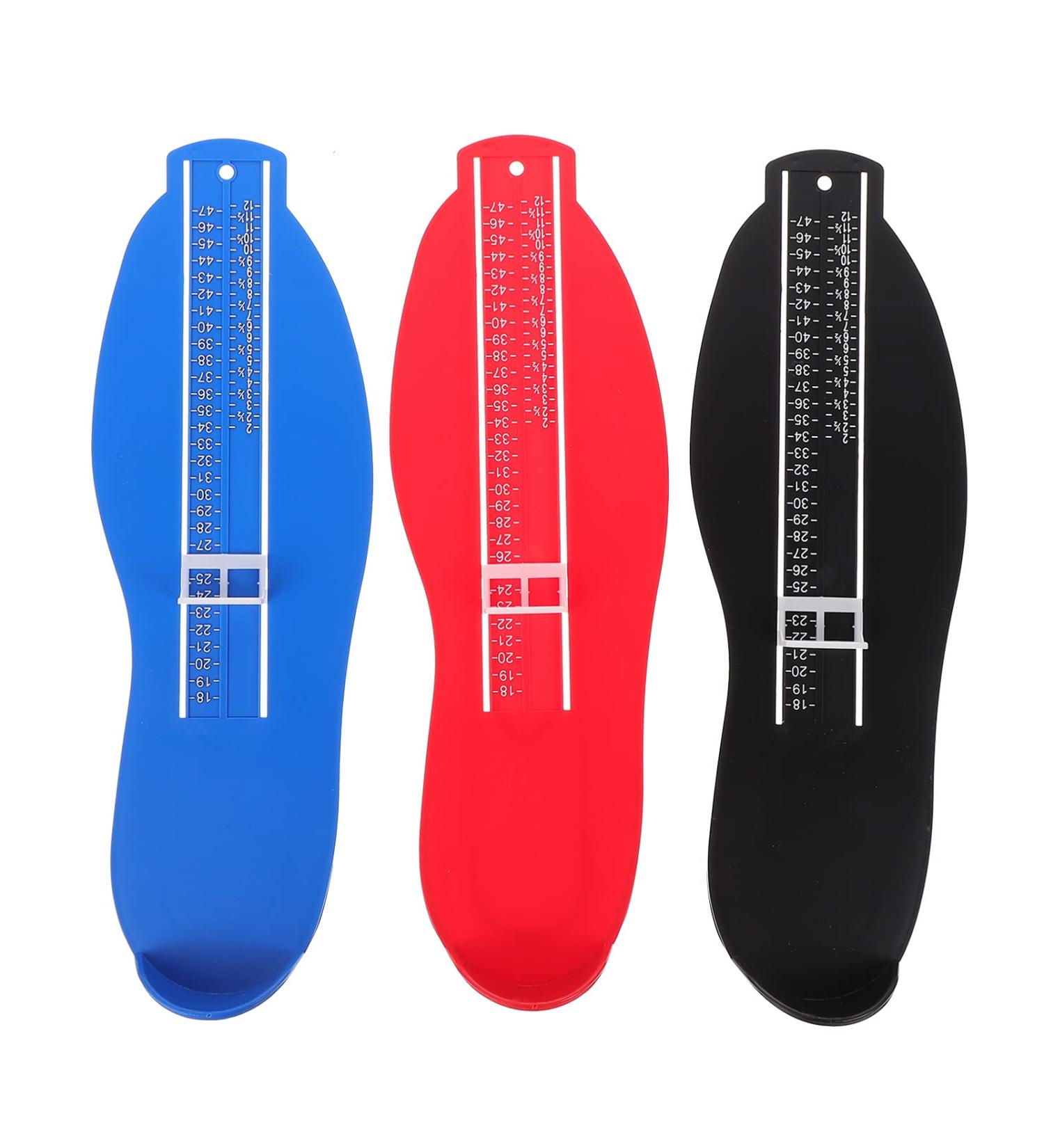 Cabilock 3Pcs Foot Measurement Device UK Size Shoe Feet Measuring Ruler Sizer - Foot Gauge for Adults, Men, Women, Infants, and Kids - Red, Black, Blue - Buy Online on GoSupps.com