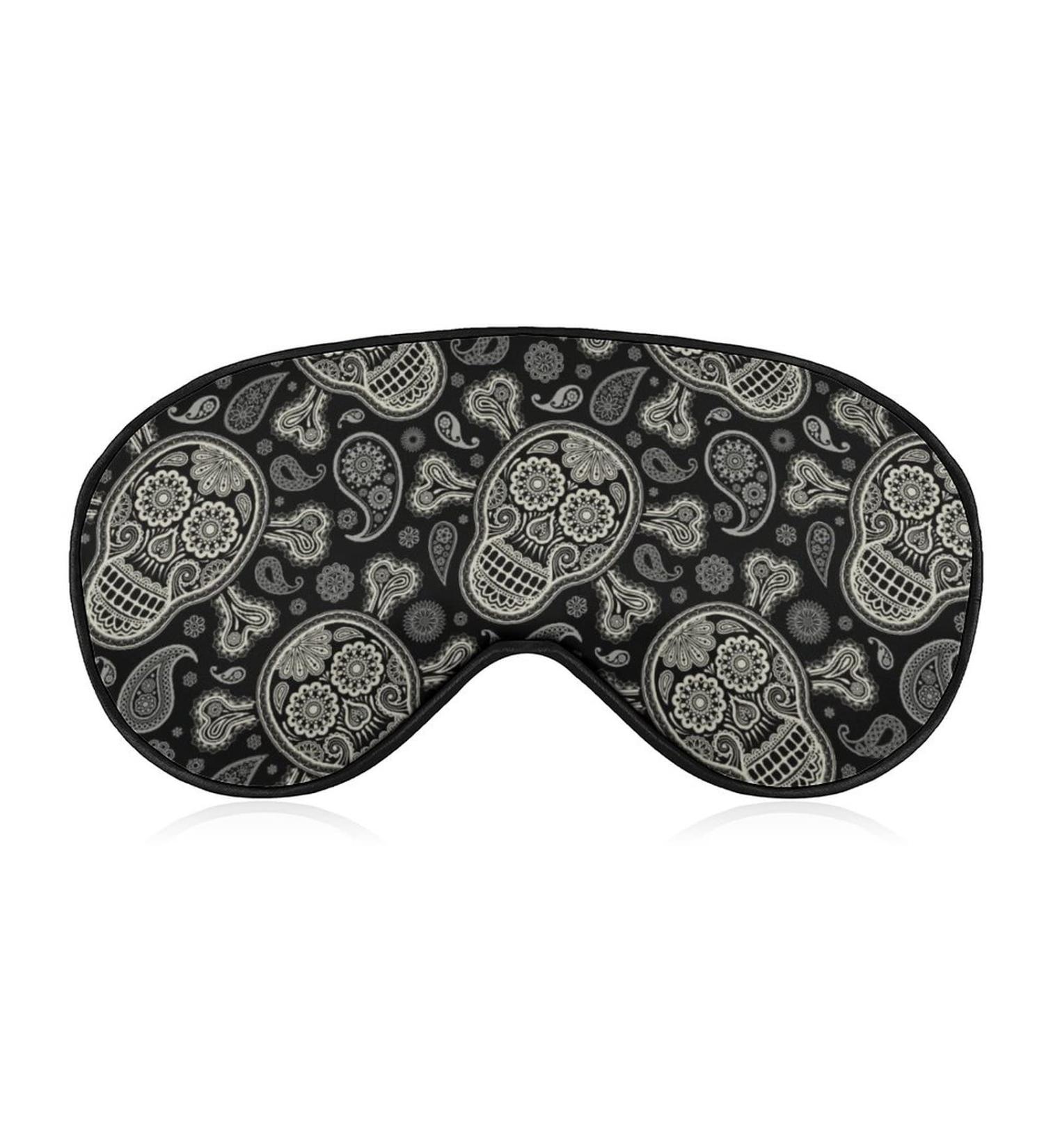 Skulls and Paisley Sleep Mask for Women - Adjustable Eye Shades with Elastic Strap | International Shipping Available - Buy Online on GoSupps.com