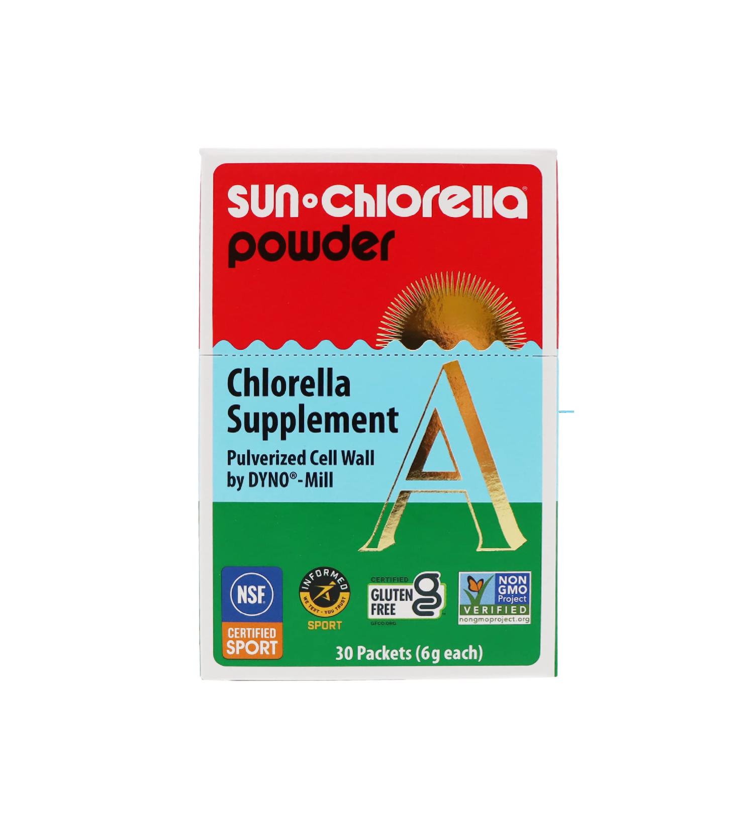 Sun Chlorella Powder - Green Algae Superfood for Immunity, Gut Health & Energy | Non-GMO | 30 Packets - Buy Online on GoSupps.com