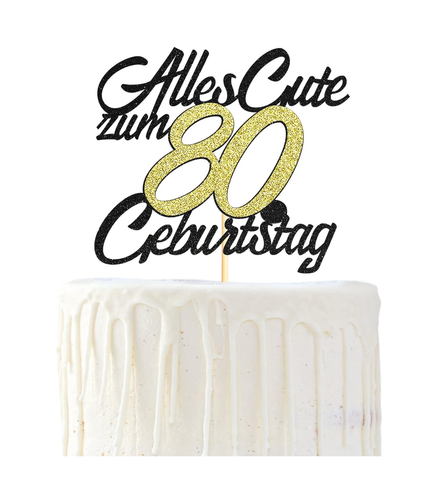 Happy 80th Birthday Cake Topper - Sumerk 1 Piece Decoration for Boys & Girls - Perfect 80 Years Birthday Party Decor - Buy Online on GoSupps.com