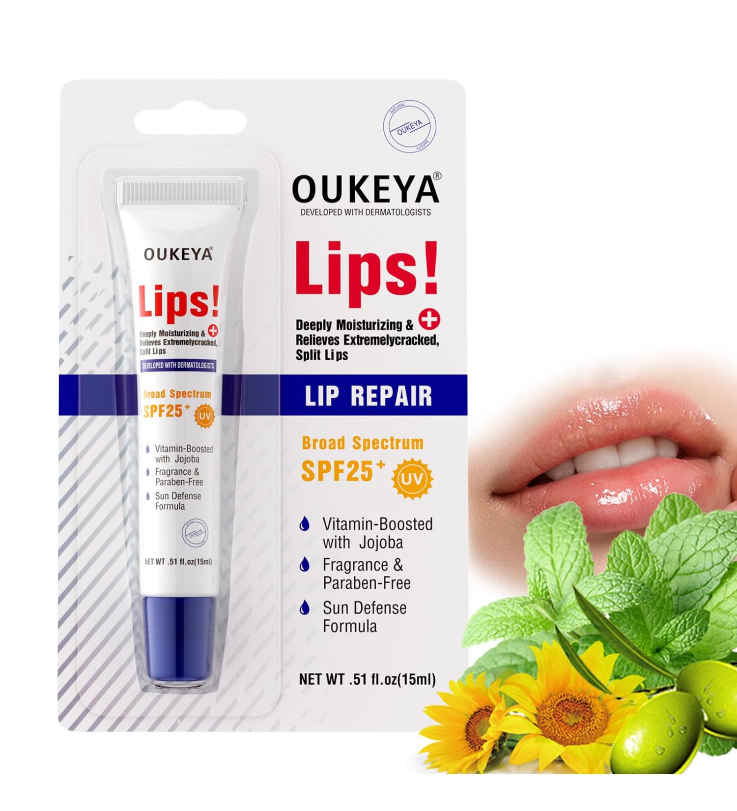 Medicated Lip Balm w/Organic & 100% Natural Ingredients Squeeze Tube Lip Butter SPF 25+ Long-Lasting Moisturizing Overnight Lip Mask Gentle Exfoliation Extreme Dry Lips Treatment - Buy Online on GoSupps.com