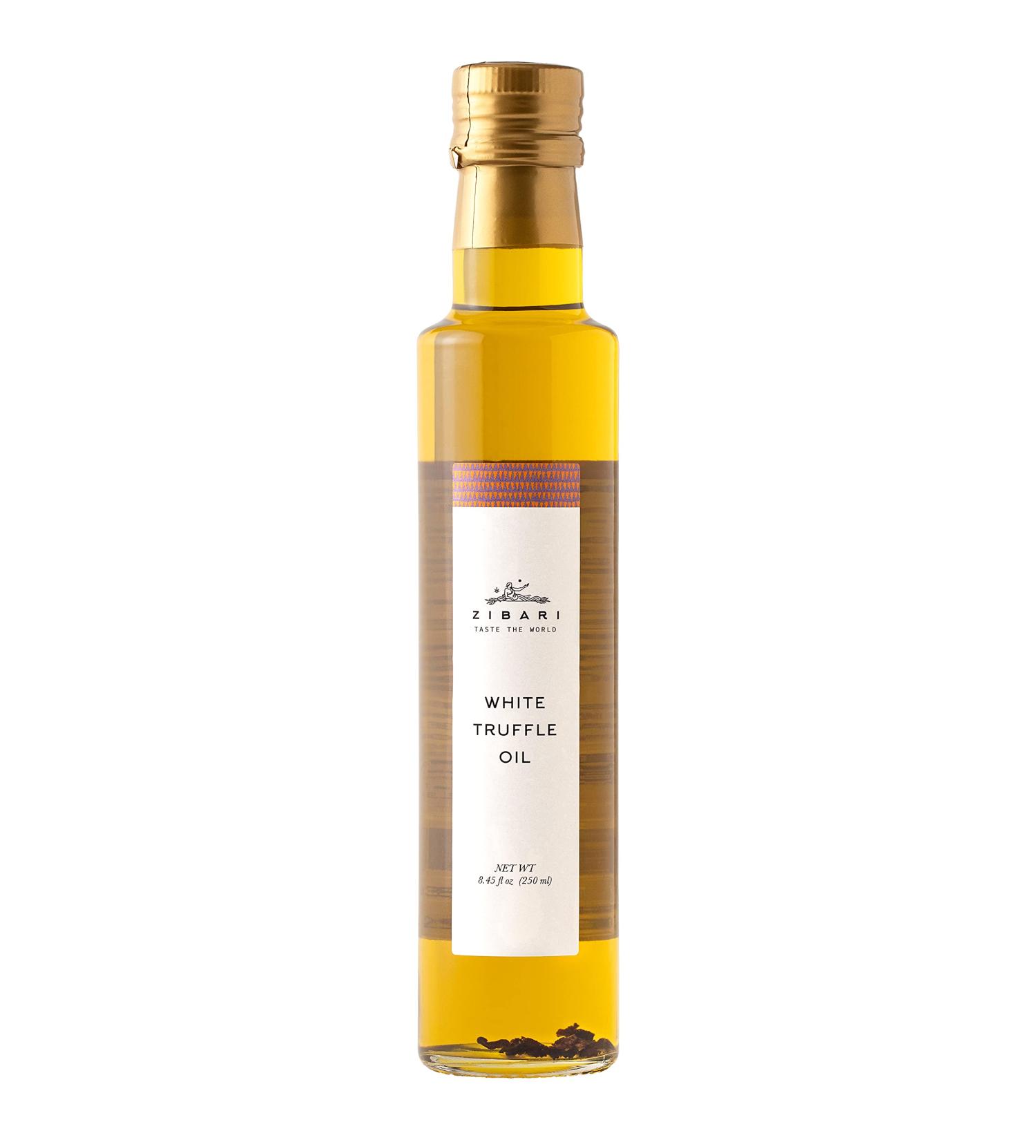 Zibari White Truffle Oil 8.4 FL Oz with Truffle Pieces | Gourmet Product from Italy | Non-GMO Artisanal Chef Approved for International Cuisine - Buy Online on GoSupps.com