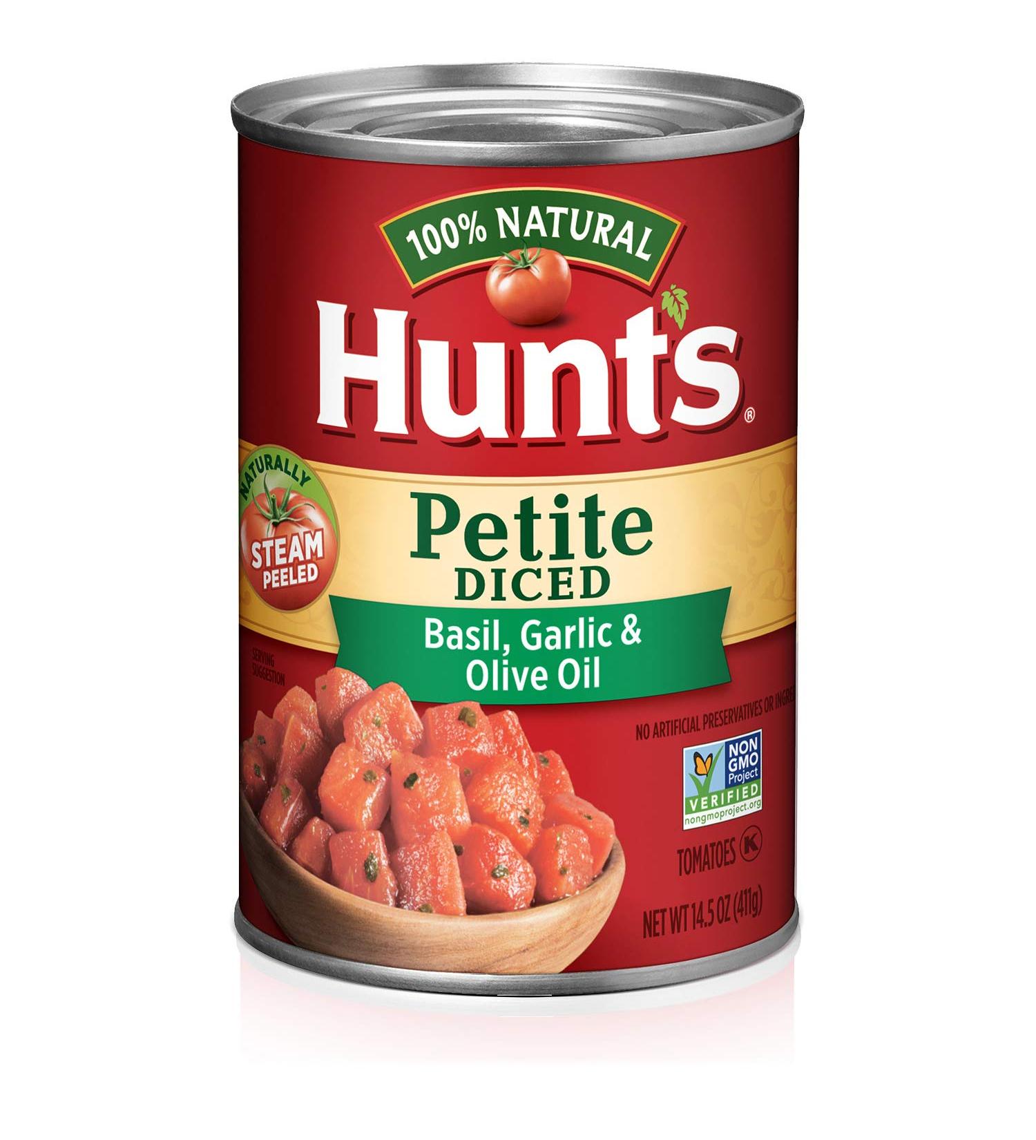 Hunt's Petite Diced Tomatoes Garlic & Olive Oil 14.5 oz - Premium Italian flair for your recipes - Buy Online on GoSupps.com