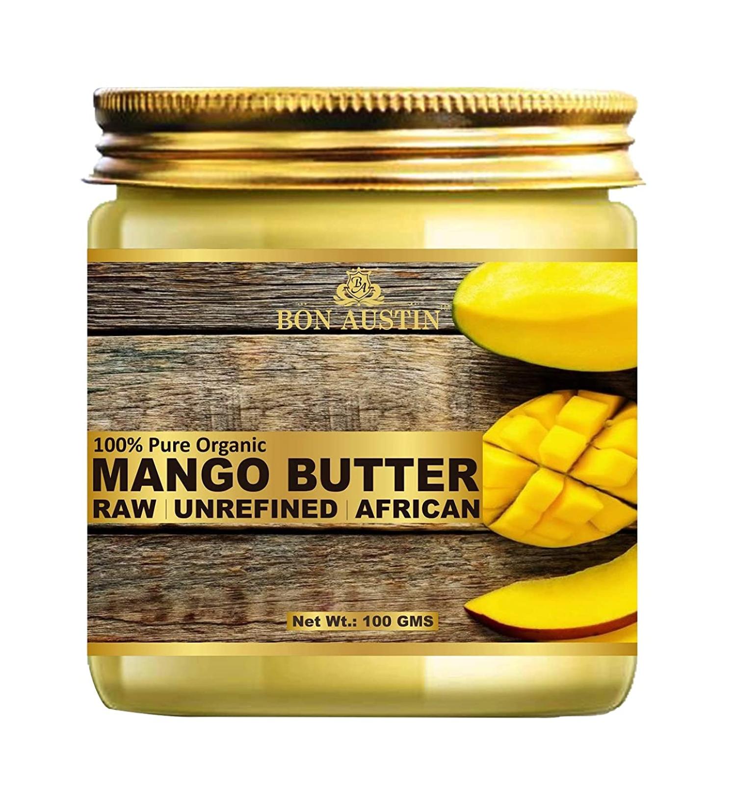 100% Pure & Natural Mango Butter - Raw Unrefined African Moisturizer for Body & Skin (100g - Buy Online on GoSupps.com