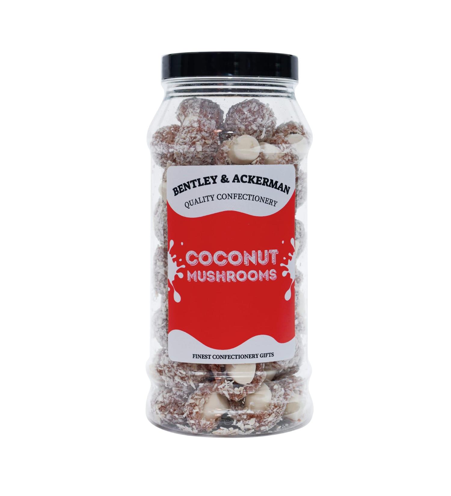 Coconut Mushrooms - (480g) Original Retro Coconut Mushrooms Sweets in a Gift Jar By Bentley & Ackerman Traditional Taste. - Buy Online on GoSupps.com