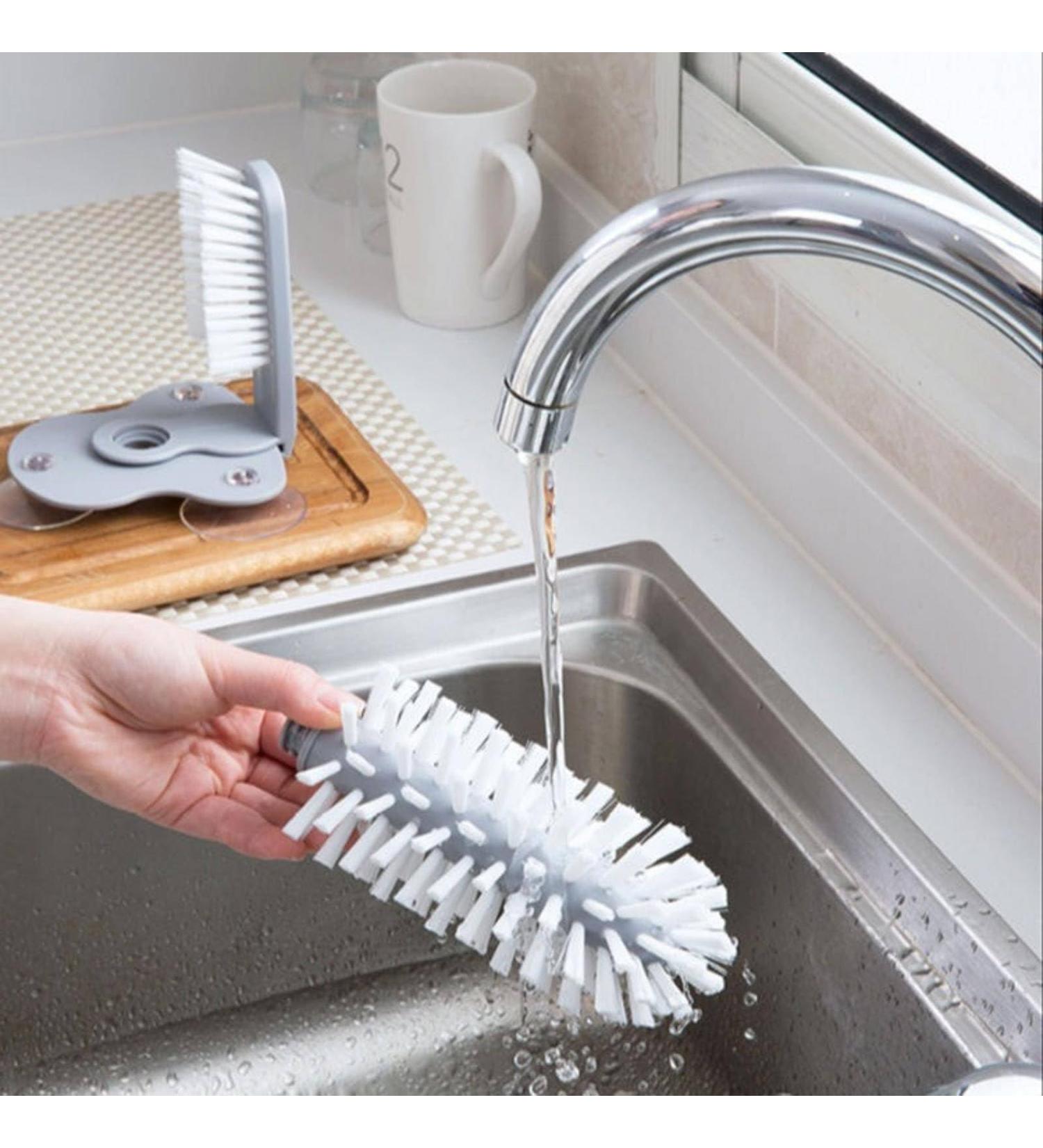 Wall Suction Cup Brush Lazy Cup Brush Glass Cup Cleaning Brush Kitchen Rotating Water Cup Teacup Brush Cup Brush Yanhuise# - Buy Online on GoSupps.com