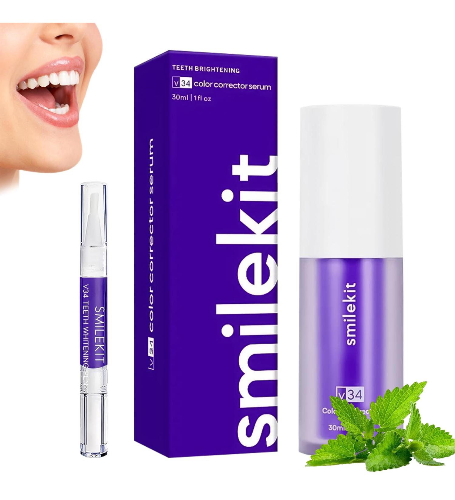Whitening Purple Toothpaste 2PCS Hi Smile Color Correcting Whitening Toothpaste Teeth Whitening Purple Toothpaste Violet Product Whiten Teeth Oral Cleaning Diamond Smile - Buy Online on GoSupps.com