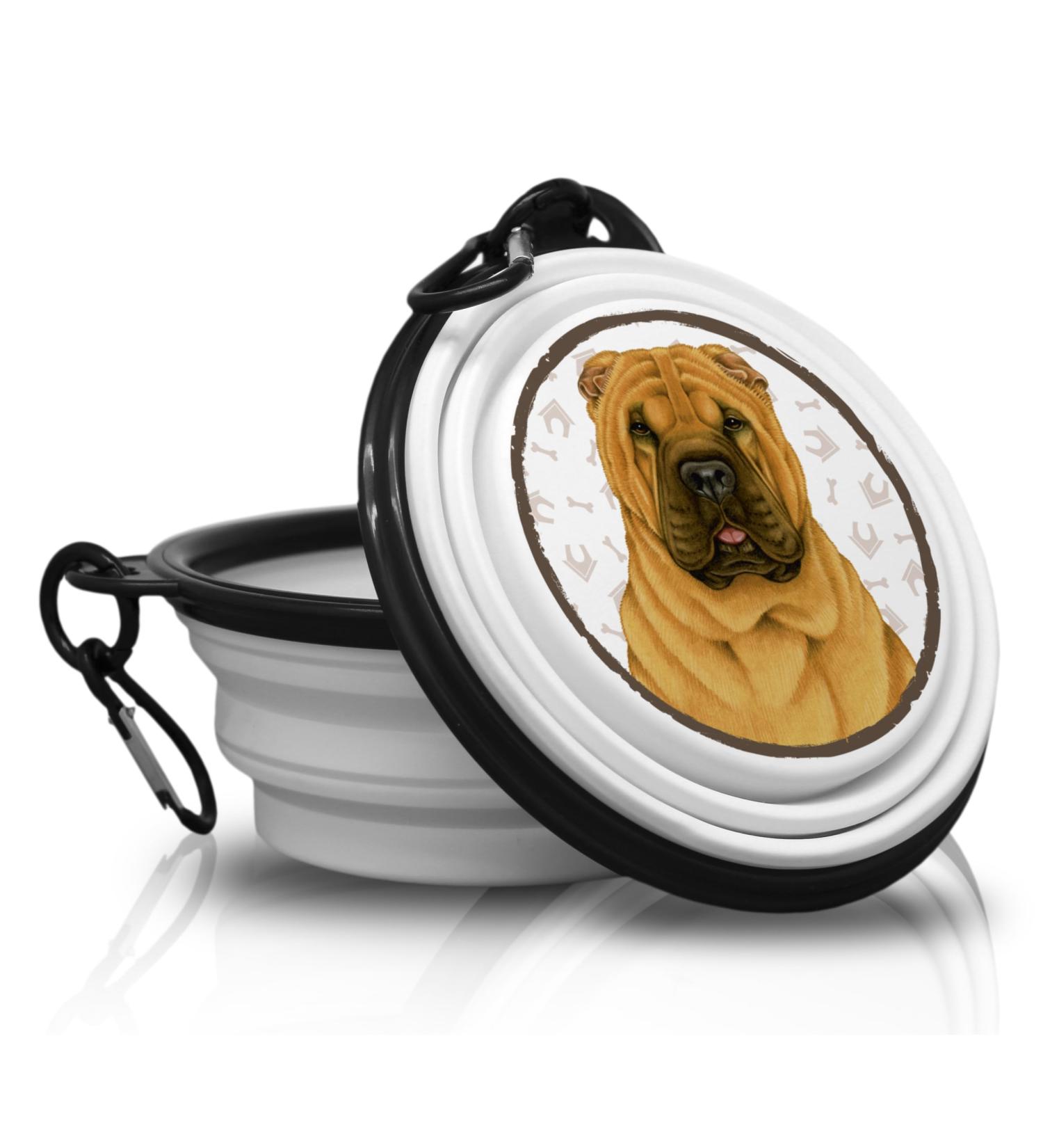 SHAR PEI Portable Foldable Pet Bowl with Carabiner - Ideal for Travel & Outdoor Adventures - Buy Online on GoSupps.com