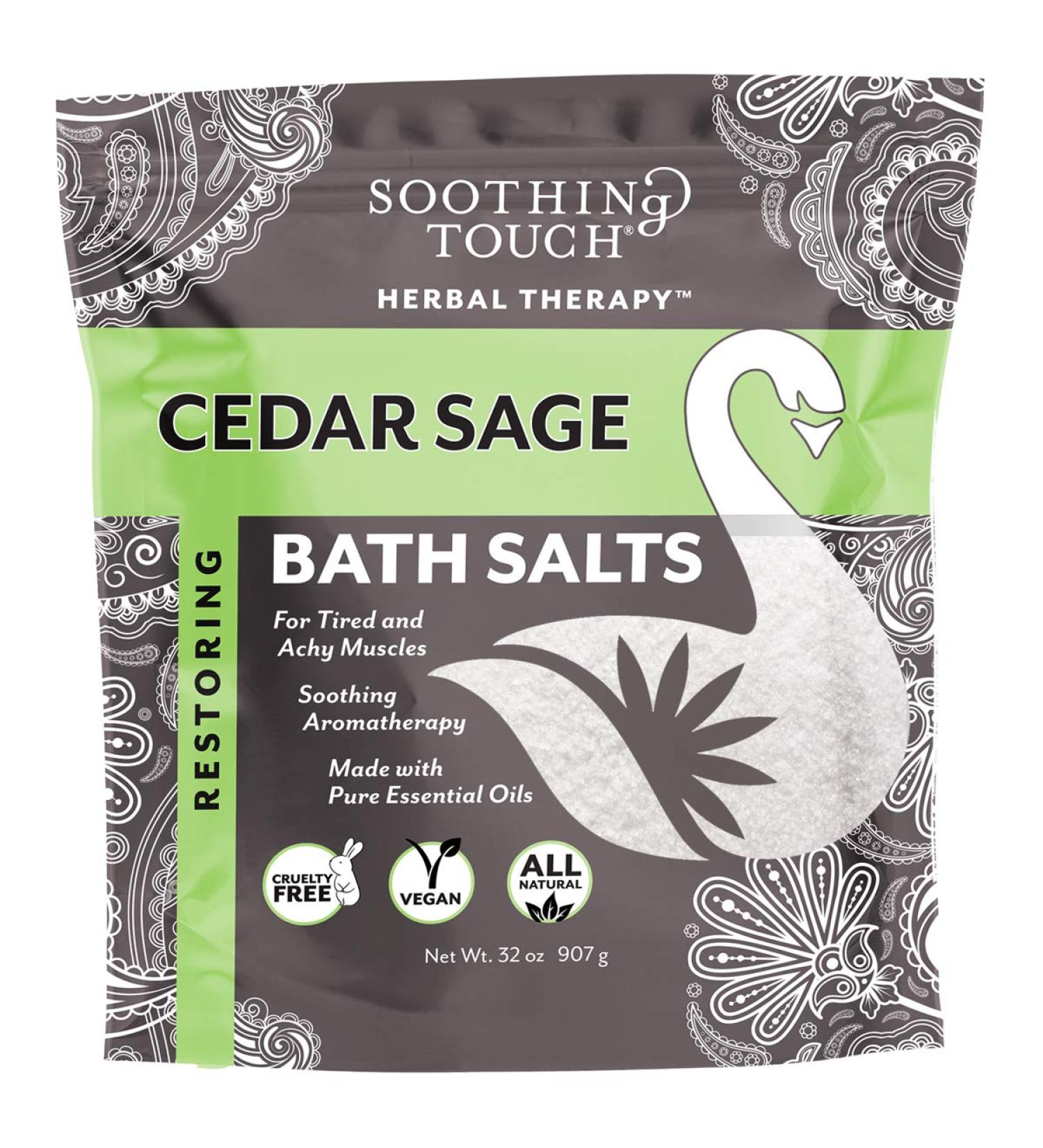 SOOTHING TOUCH Cedar Sage Bath Salts  32 OZ