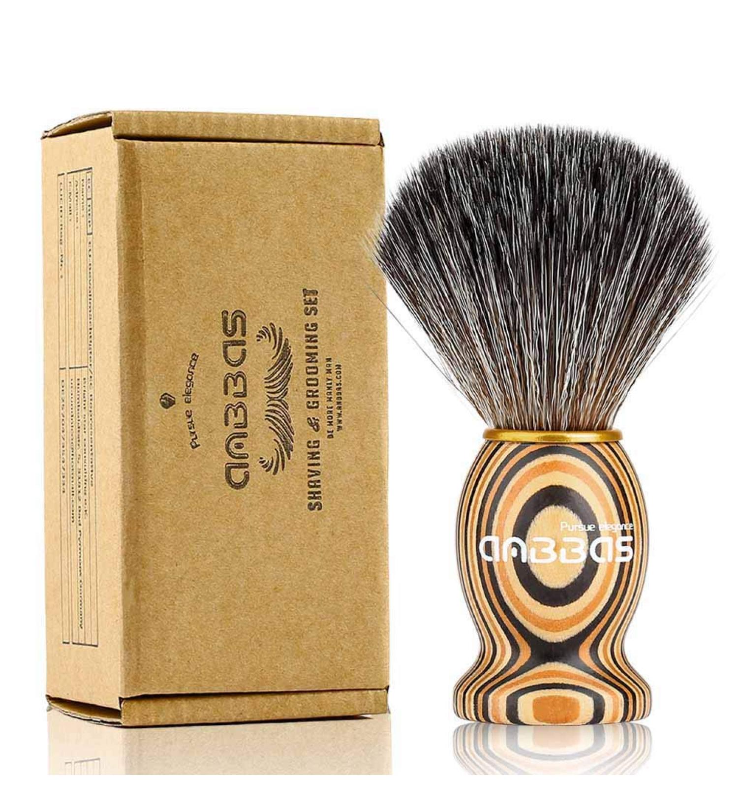 Anbbas Traditional Faux Badger Hair Shaving Brush - Wood Handle for Men's Close Wet Shave - Buy Online on GoSupps.com