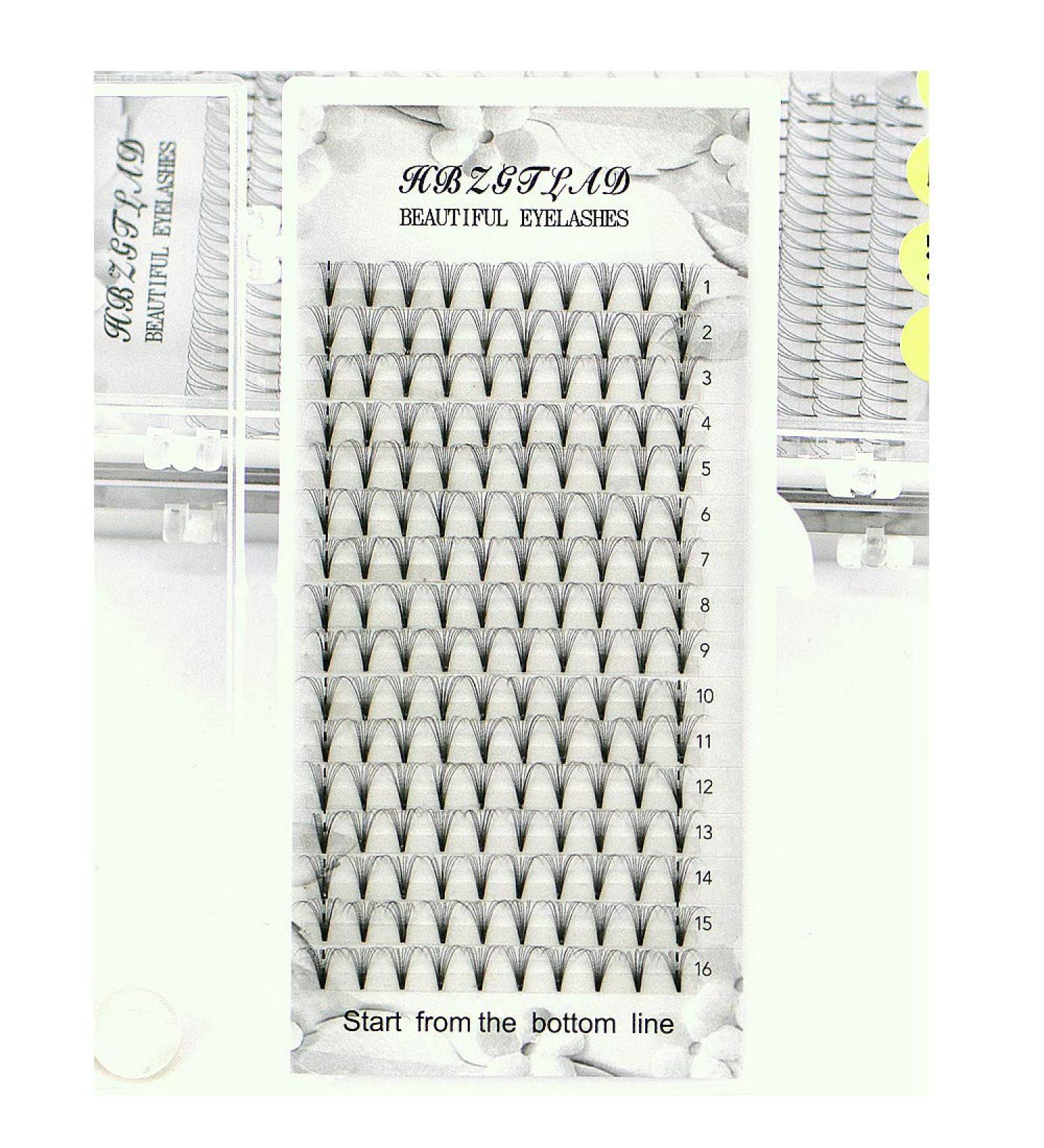 HBZGTLAD Premade Russian Volume Lash Fans - Mink Eyelashes 16 Lines 3/4/5/6/10/20D D/DD Curl Short Stem 0.07mm 14mm - International Shipping Available - Buy Online on GoSupps.com