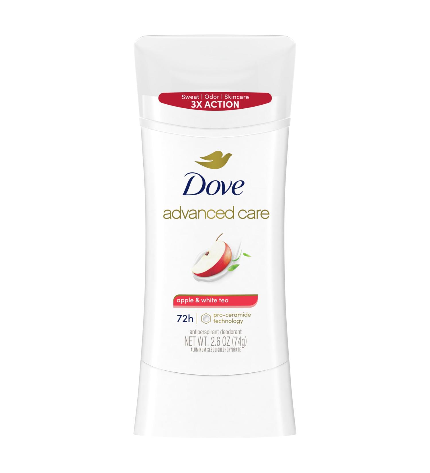 Dove Advanced Care Antiperspirant Deodorant Stick to Help Repair Skin Barrier After Shaving Apple & White Tea with 72-hour Sweat & Odor Protection 2.6 oz 10.3 Ounce (Pack of 1) Apple - Buy Online on GoSupps.com