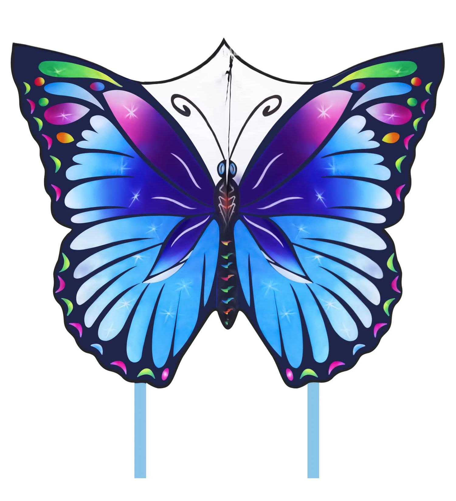 Flerigh Large Butterfly Kite for Kids and Adults - Easy to Fly and Assemble, Ideal for Beginners and Professionals - Perfect for Beach and Outdoor Fun - Black Butterfly Design - Buy Online on GoSupps.com