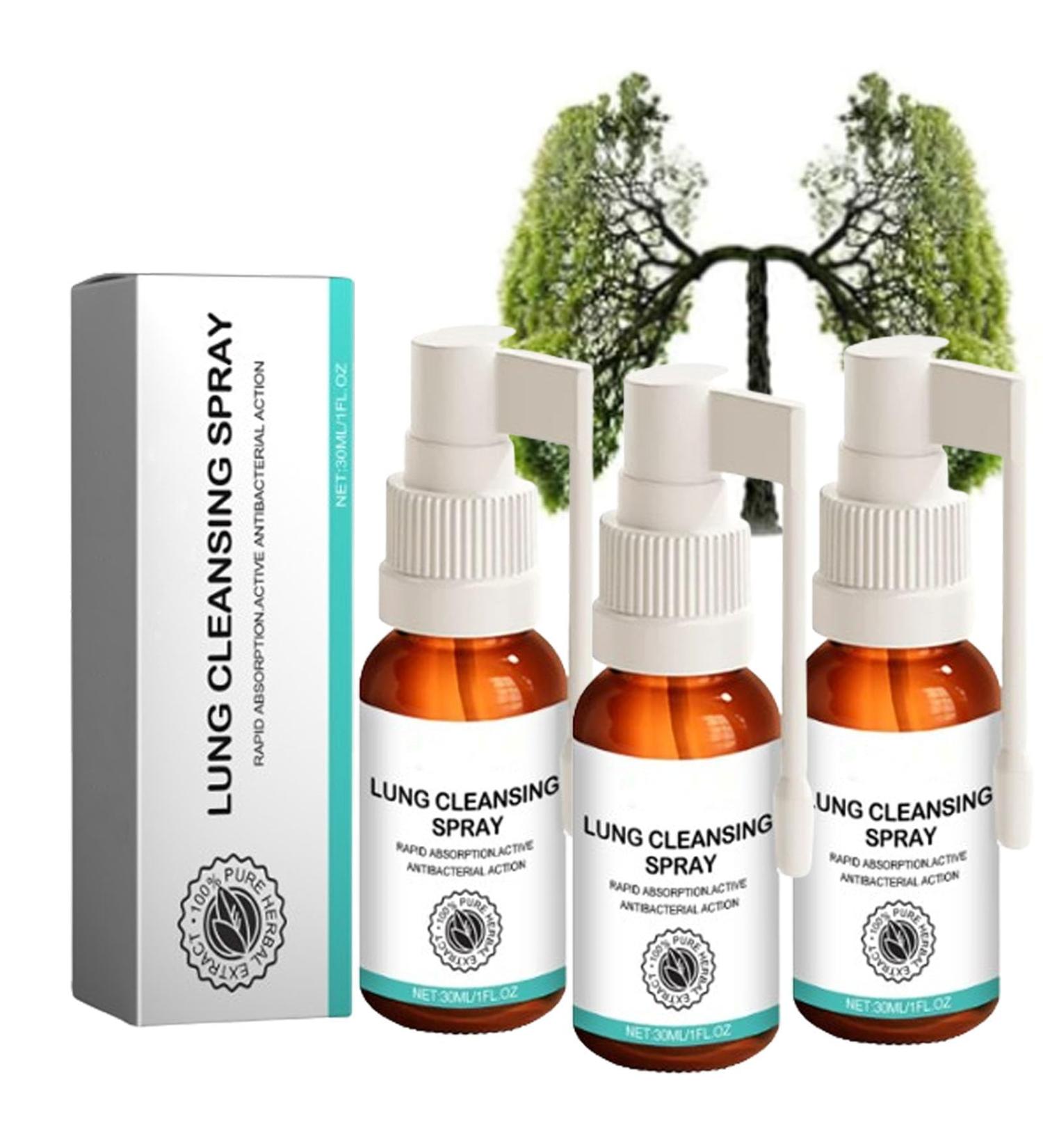 Herbal Lung Cleansing Spray Herbal Lung Cleansing Spray Herbal Lung Cleansing Spray Lung Health Spray Powerful Lung Support and Cleansing (3 Bottles) - Buy Online on GoSupps.com