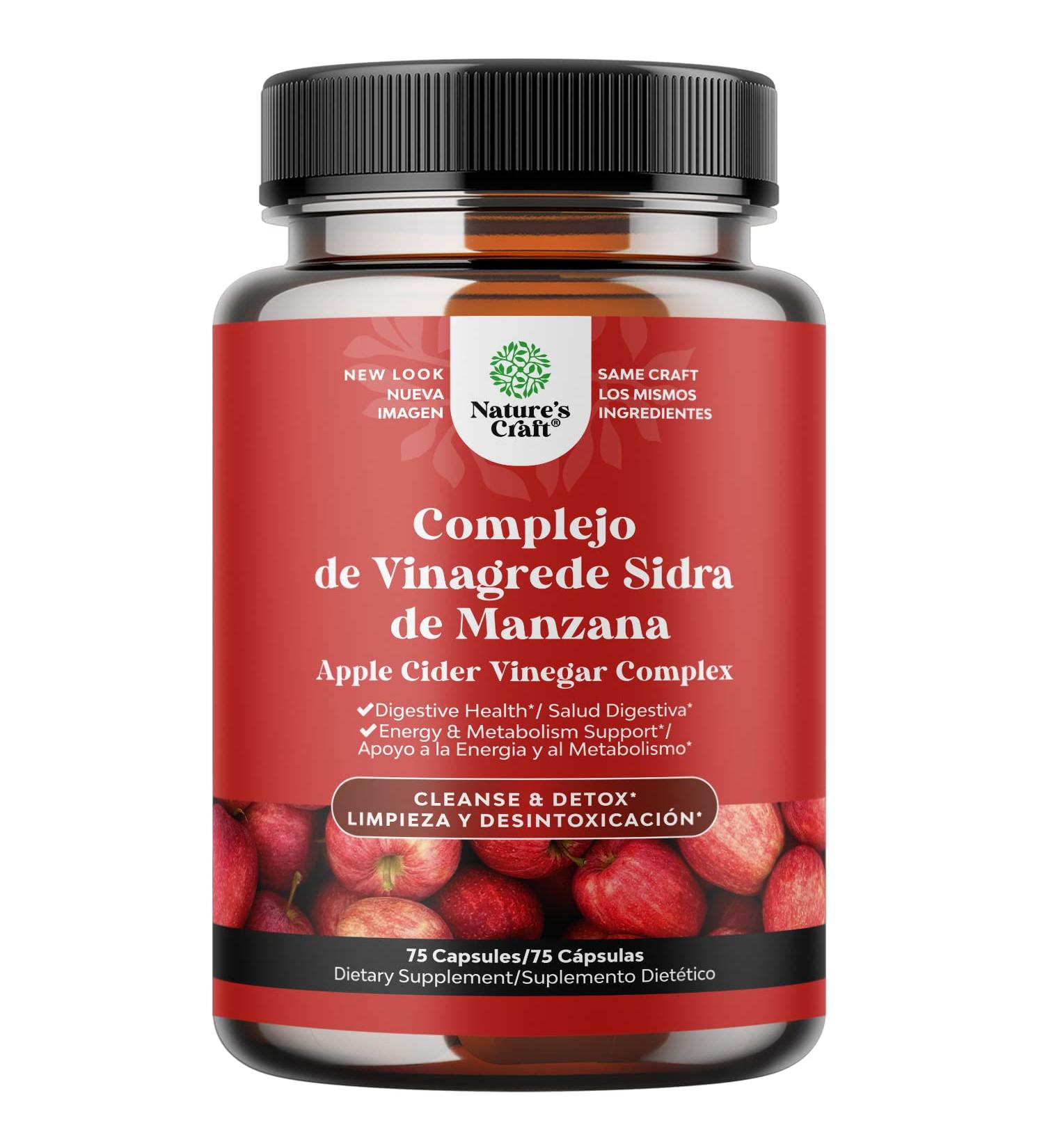 Vinagre de Sidra de Manzana - Suplemento Digestivo y Reductor de Tama o | Para limpieza natural de Hombres y Mujeres - Buy Online on GoSupps.com