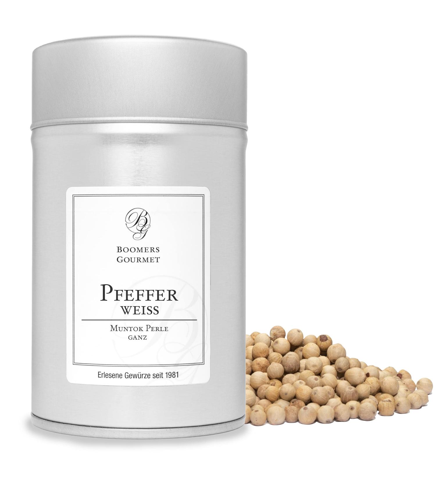 Buy Boomers Gourmet White Pepper Muntok Pearl - Whole Spice Jar 120g | Premium Flavor for International Shipping - Buy Online on GoSupps.com