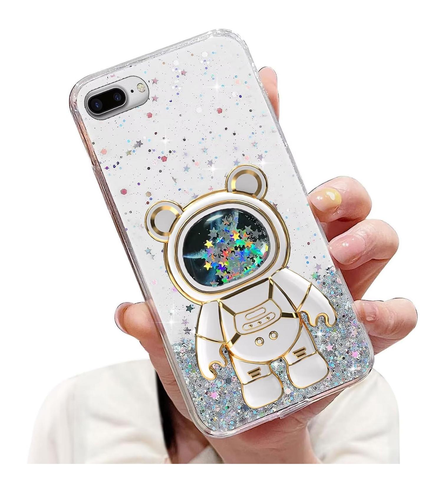 Buy Tivenfezk Nadoli iPhone 7/8 Plus Astronaut Glitter Case - Soft Silicone Hidden Stand Fun Caricature Design - Buy Online on GoSupps.com